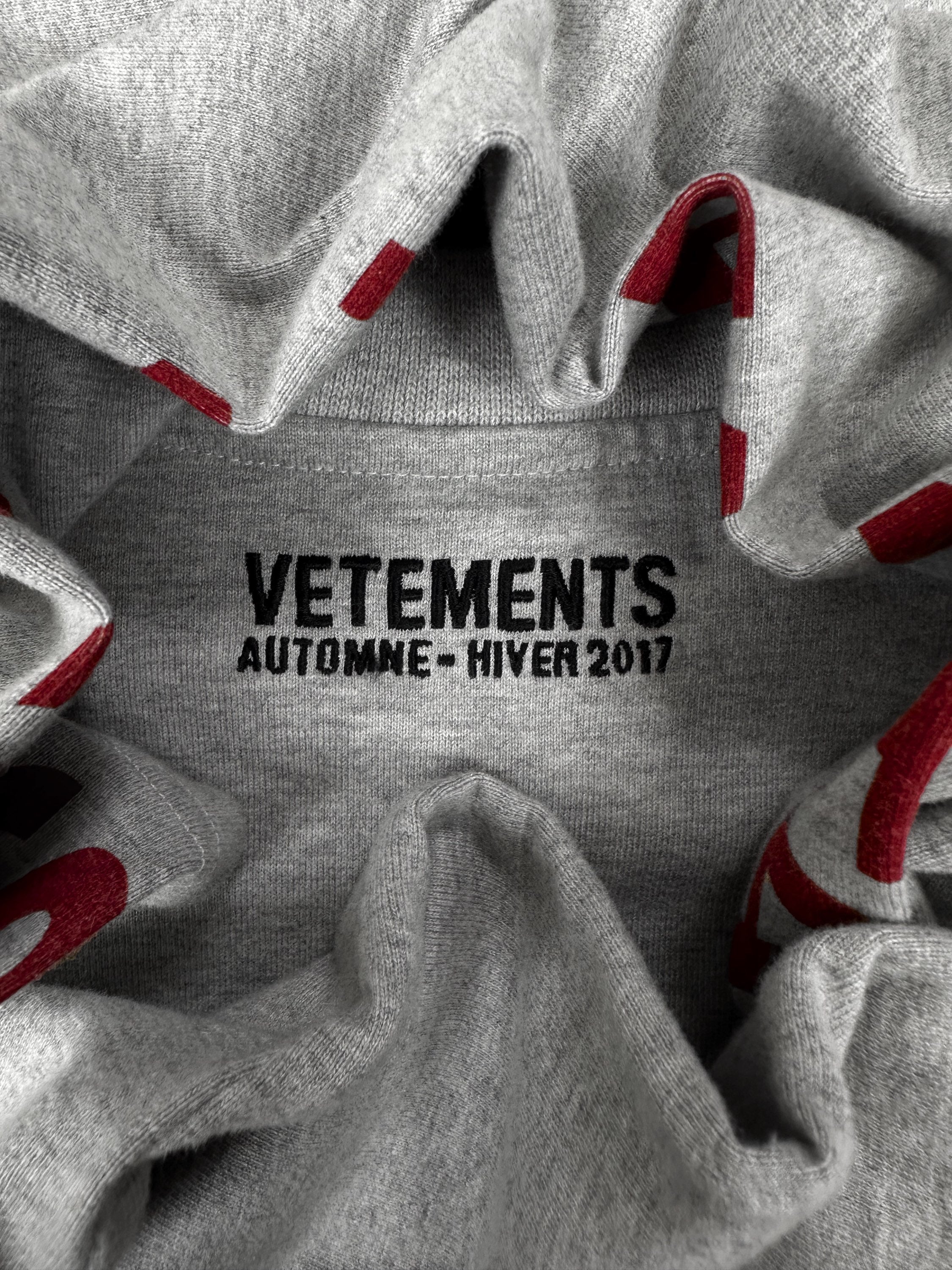 AW16 Vetements ‘Sexual Fantasies’ Heather Grey Long Sleeve Shirt