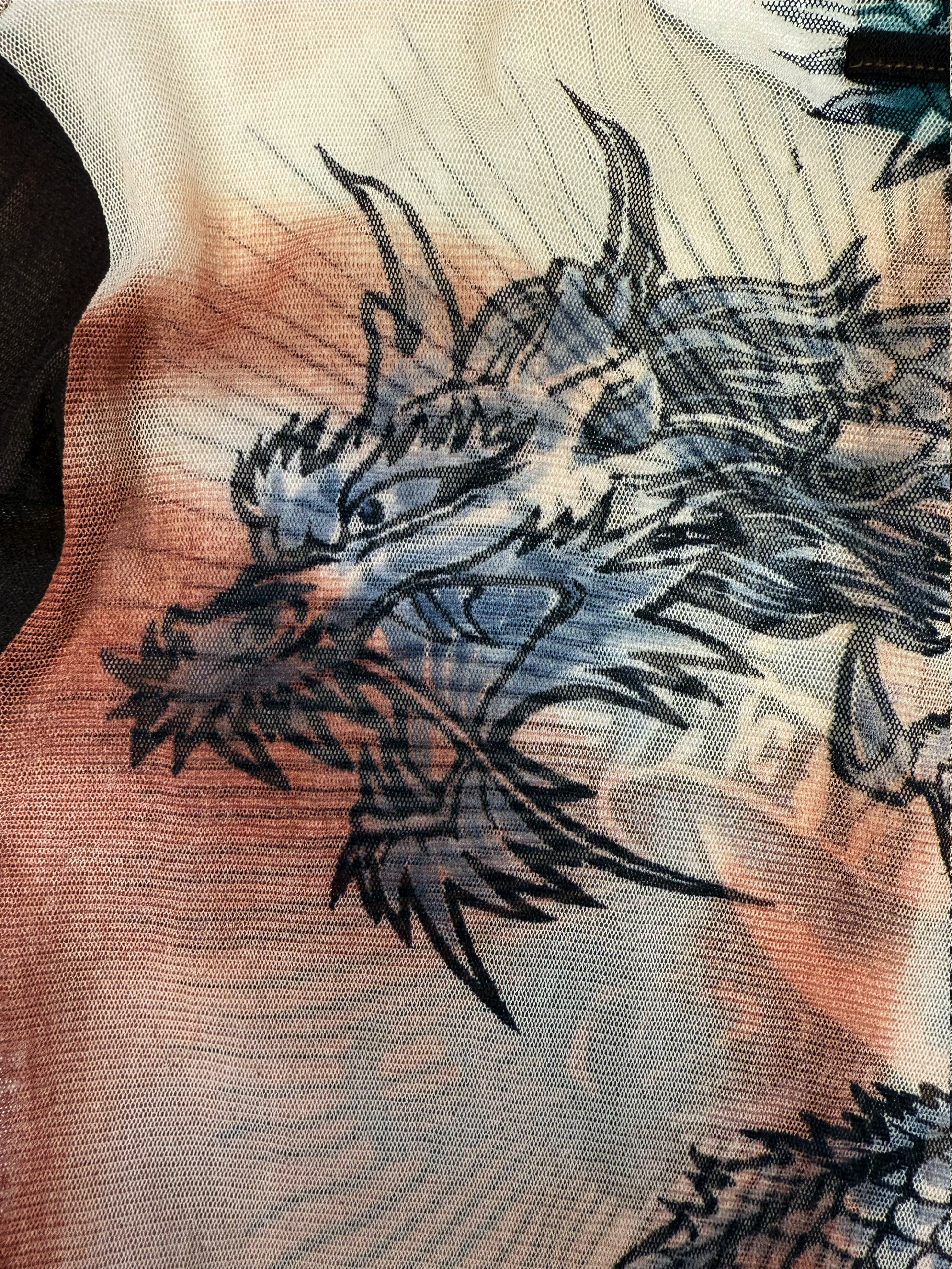 SS96 Jean Paul Gaultier ‘Safe Sex Forever’ Mesh Tattoo Tank-top
