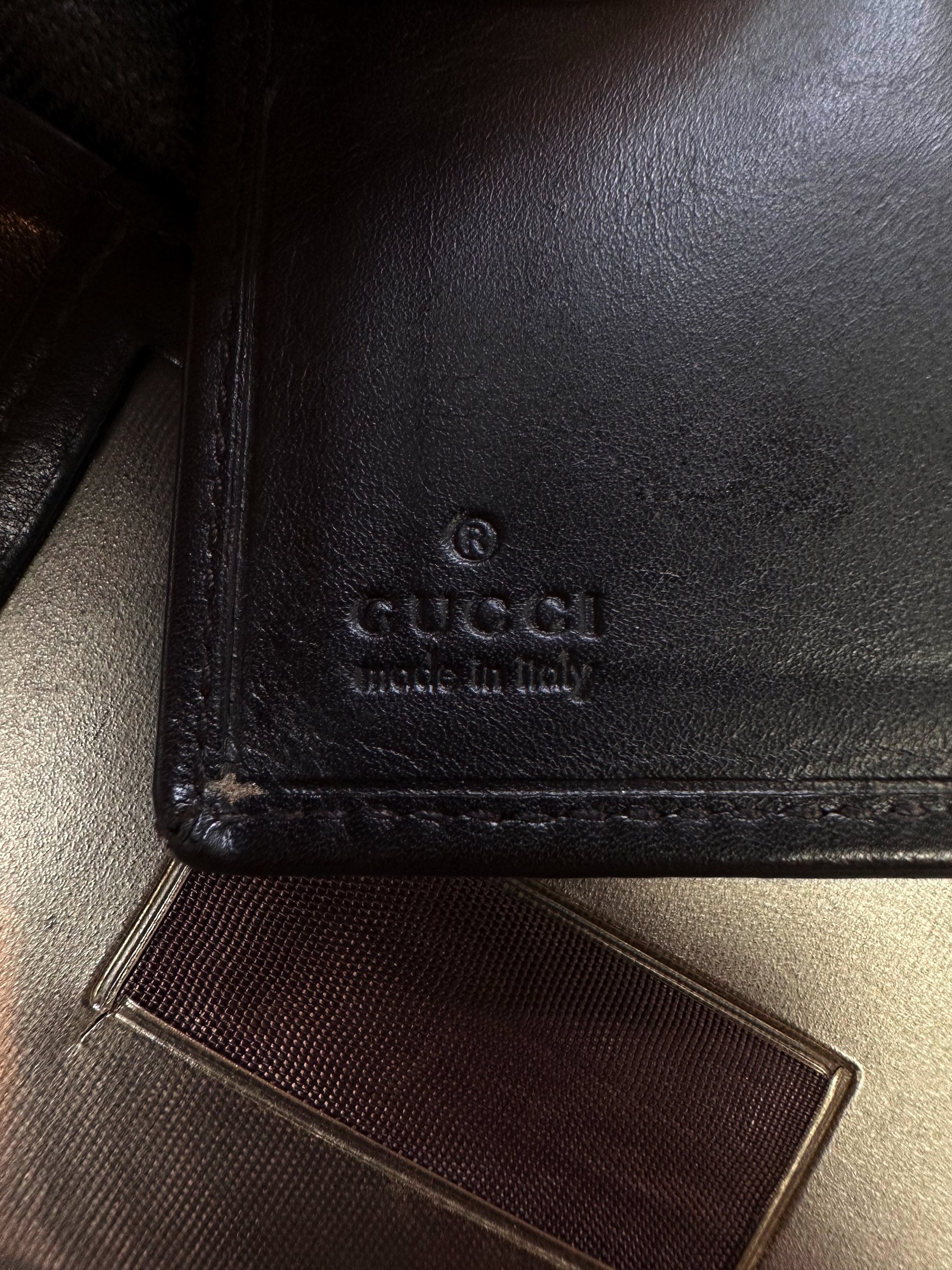 Gucci ‘GG’ Monogram Brown Leather Bifold Wallet