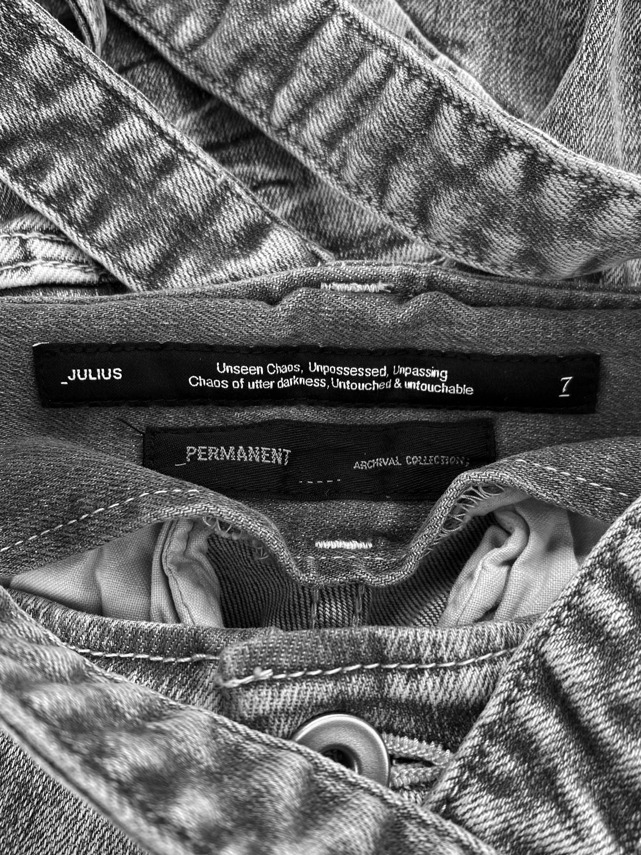 FW22 Julius ‘Gas Mask’ Bondage 3D Double Layered Cargo Denim