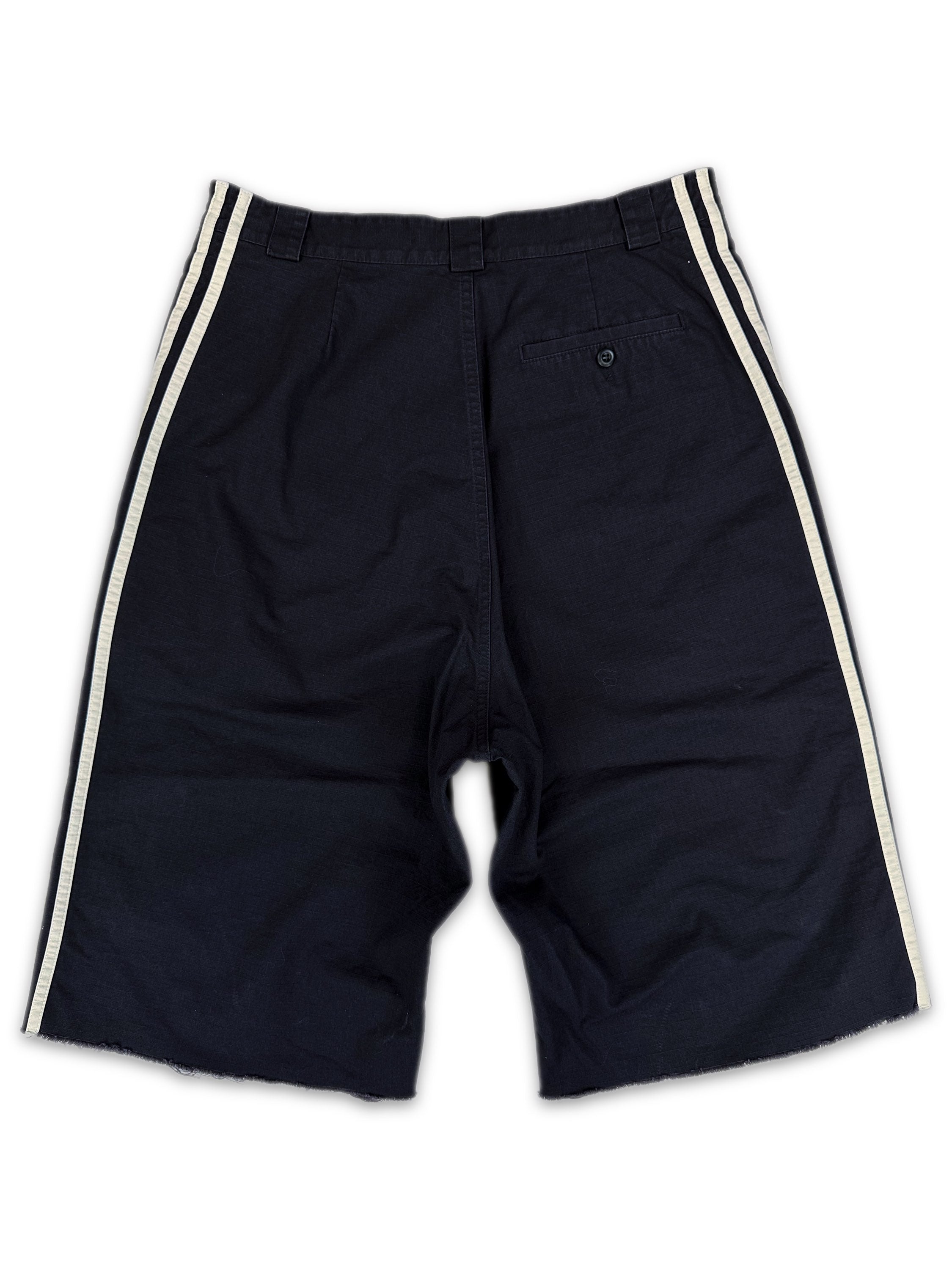AW22 Balenciaga x Adidas Navy Blue ‘Three Stripe’ Distressed Shorts