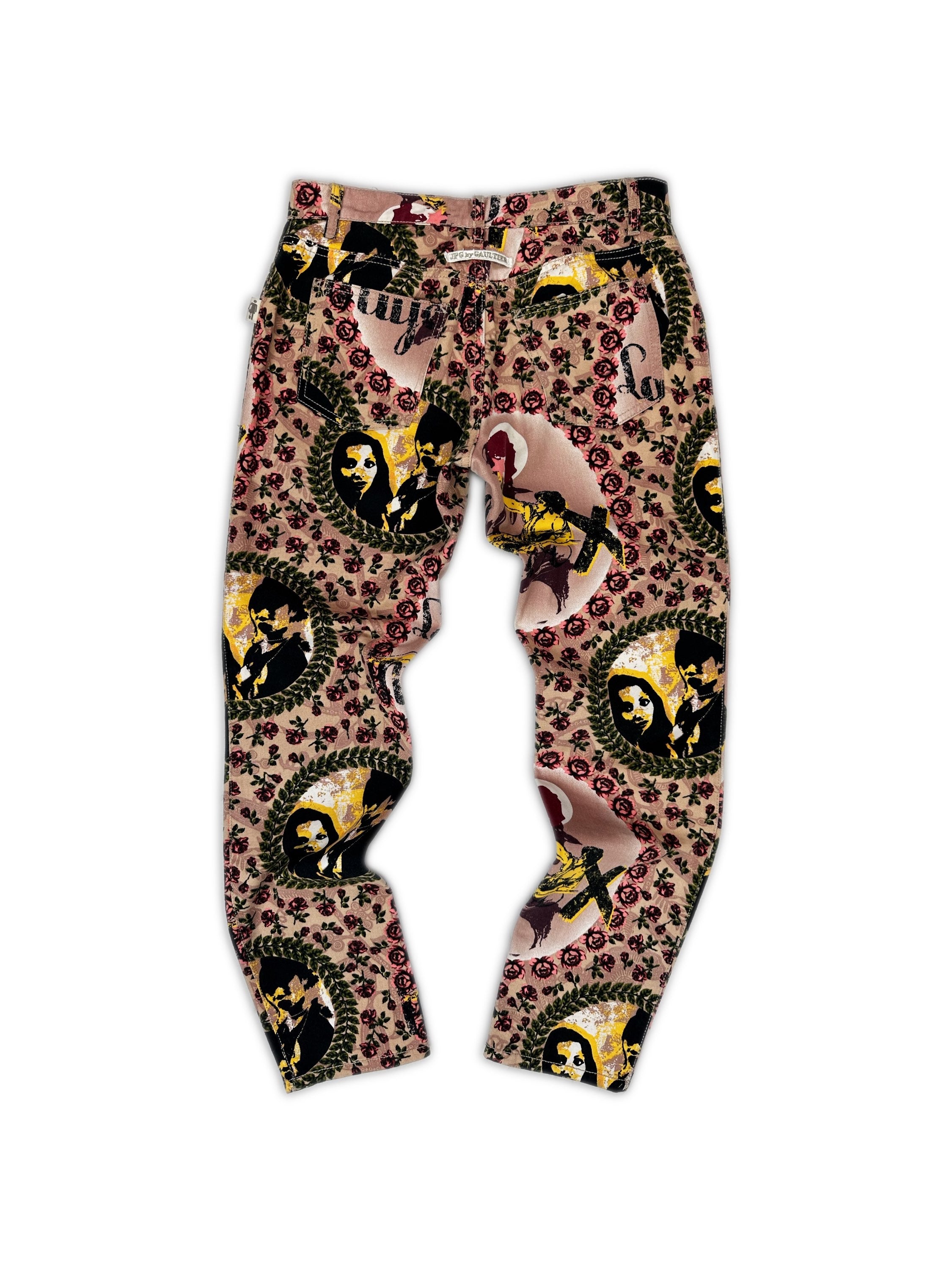 SS98 Jean Paul Gaultier ‘S*x’ Full Print Slim Cut Denim
