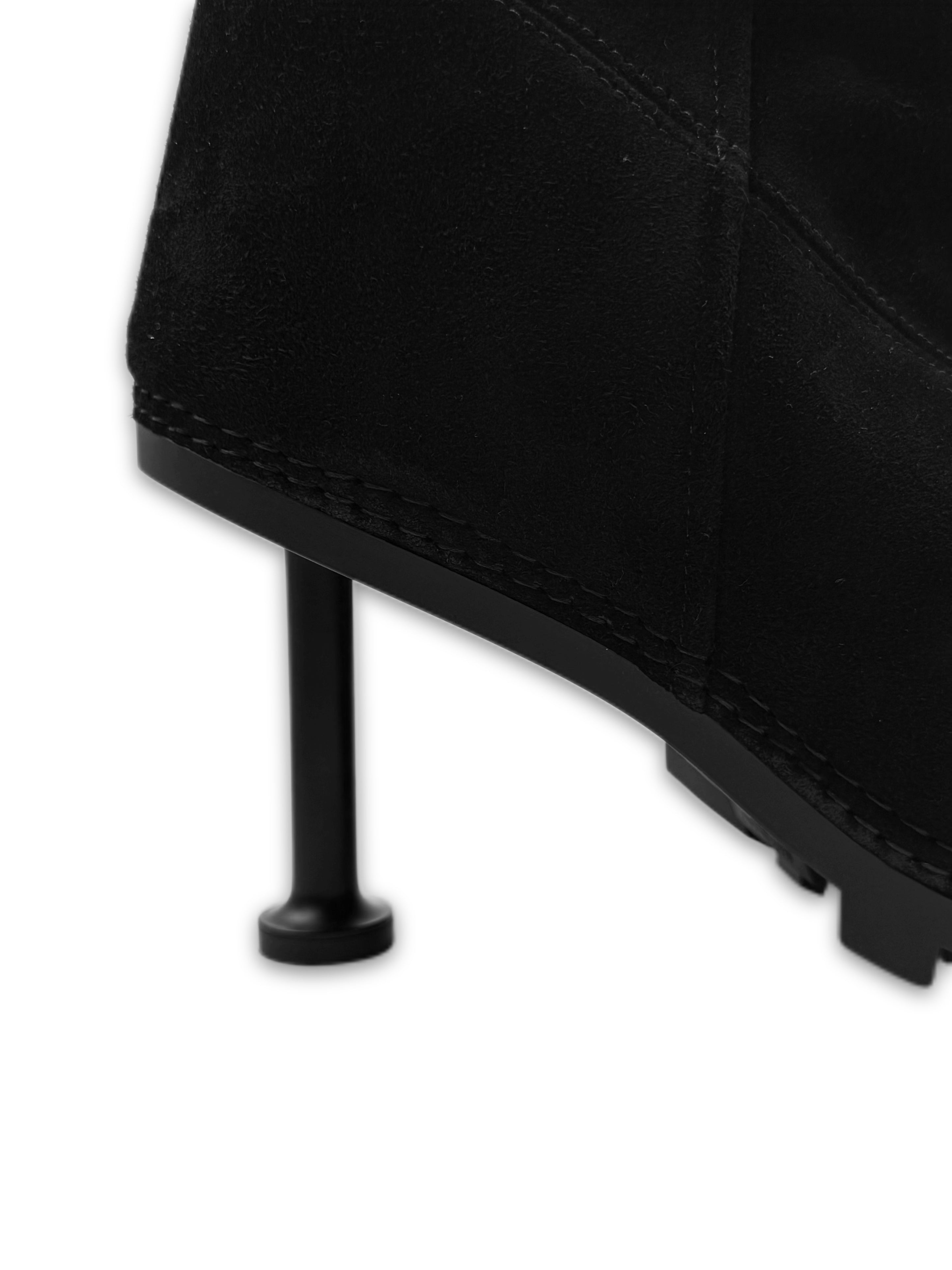 AW24 Balenciaga Suede Alaska Heeled Blacked Hi-top Boots