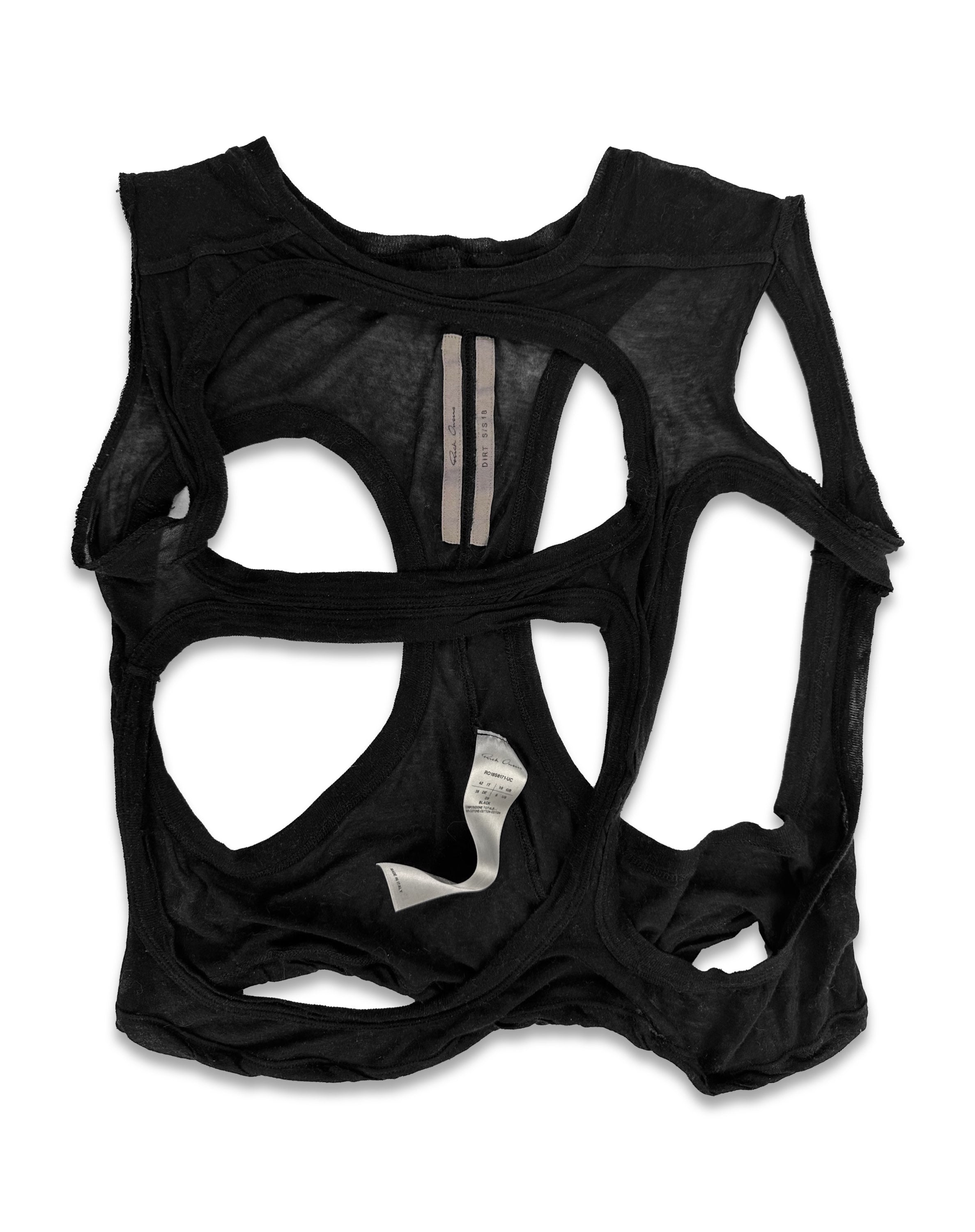 SS18 Rick Owens ‘Membrane’ Dirt Cut Out Geometric Tank-top