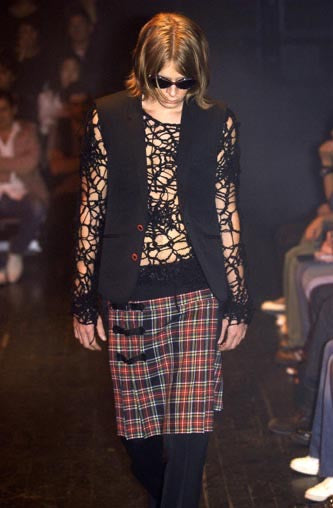 SS05 Number (N)ine ‘Nightcrawler’ Spiderweb Black Wool Knit Sweater