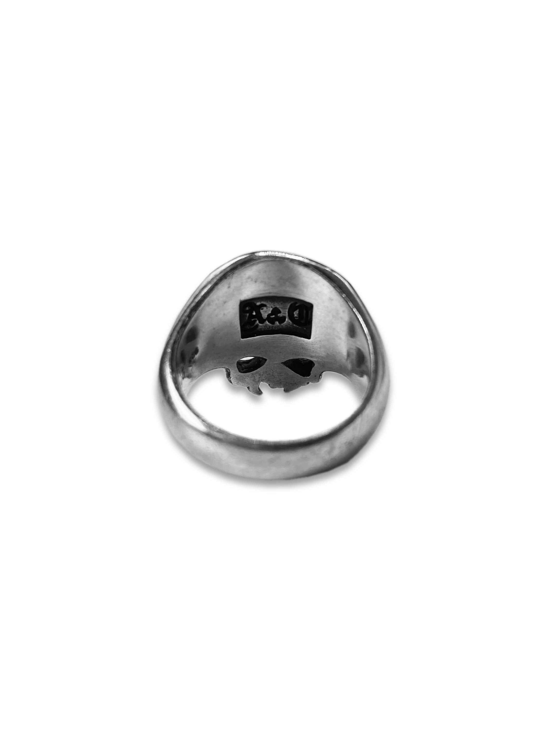 90s A&amp;G Rock n’ Roll Couture ‘Skull’ .925 Silver Ring