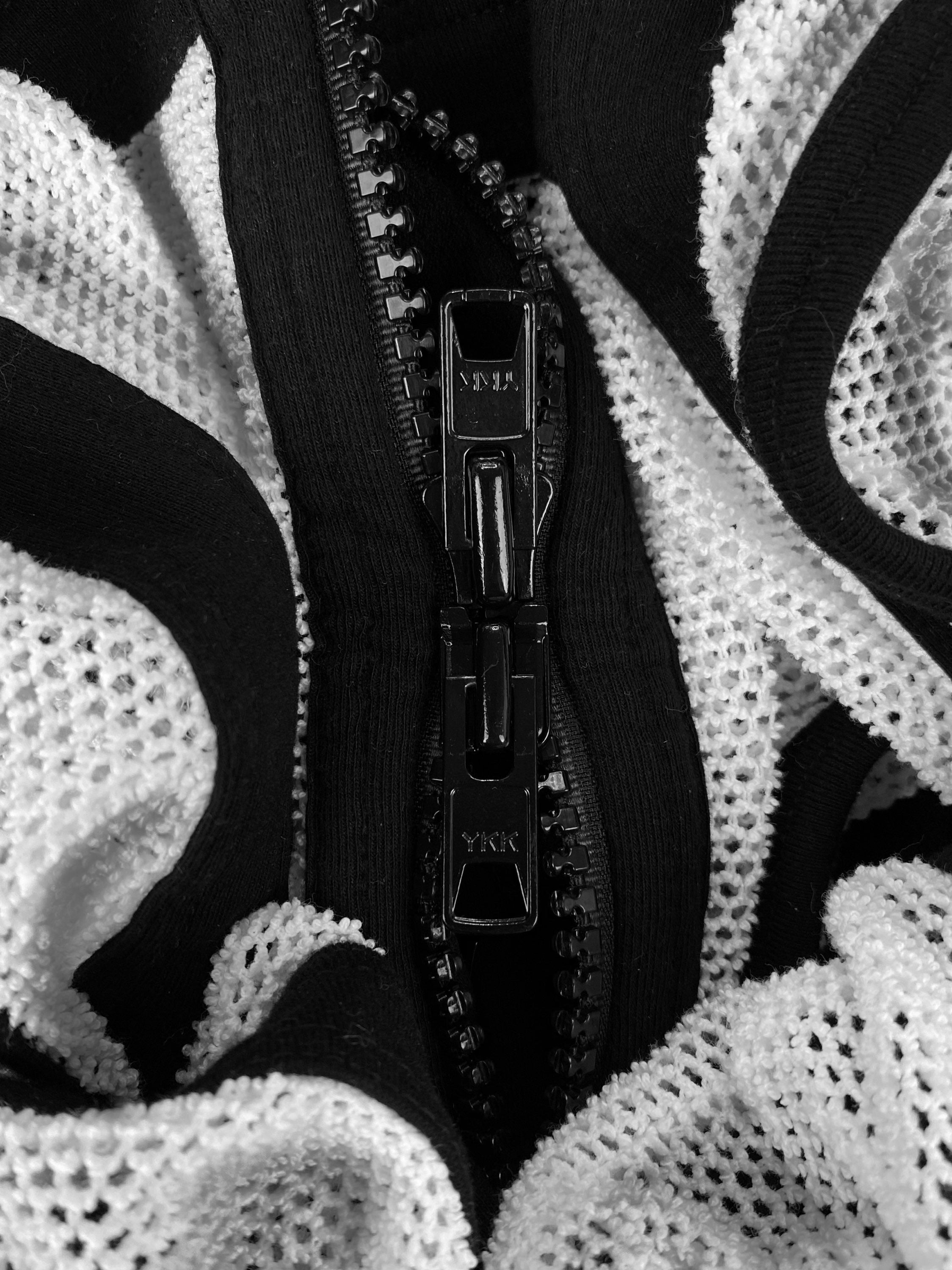 AW19 Julius_7 ‘Sample’ Mesh Double Layered Full Zip Hoodie