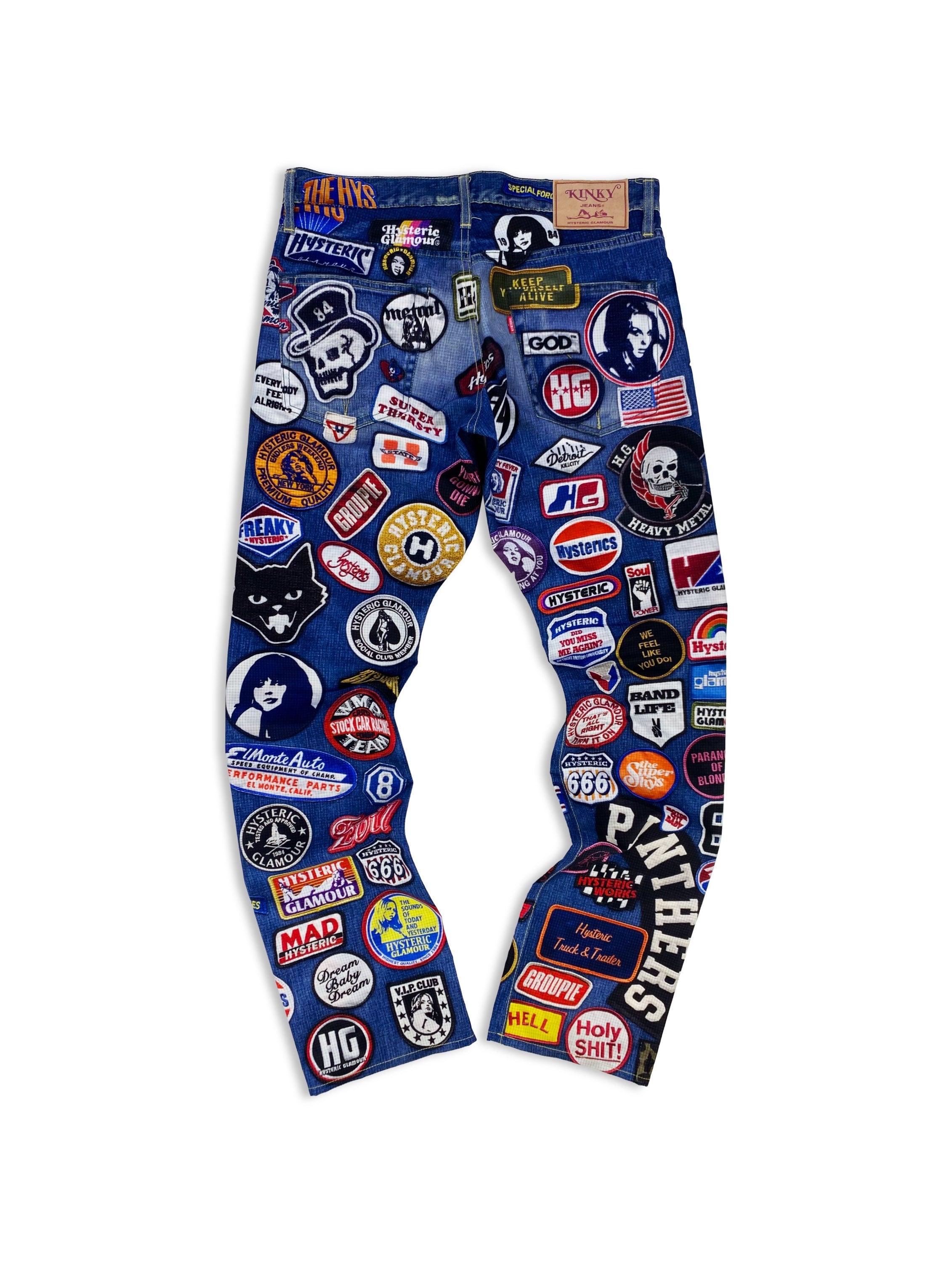 00s Hysteric Glamour ‘Trompe L’Oeil’ Patchwork Indigo Denim Bottoms