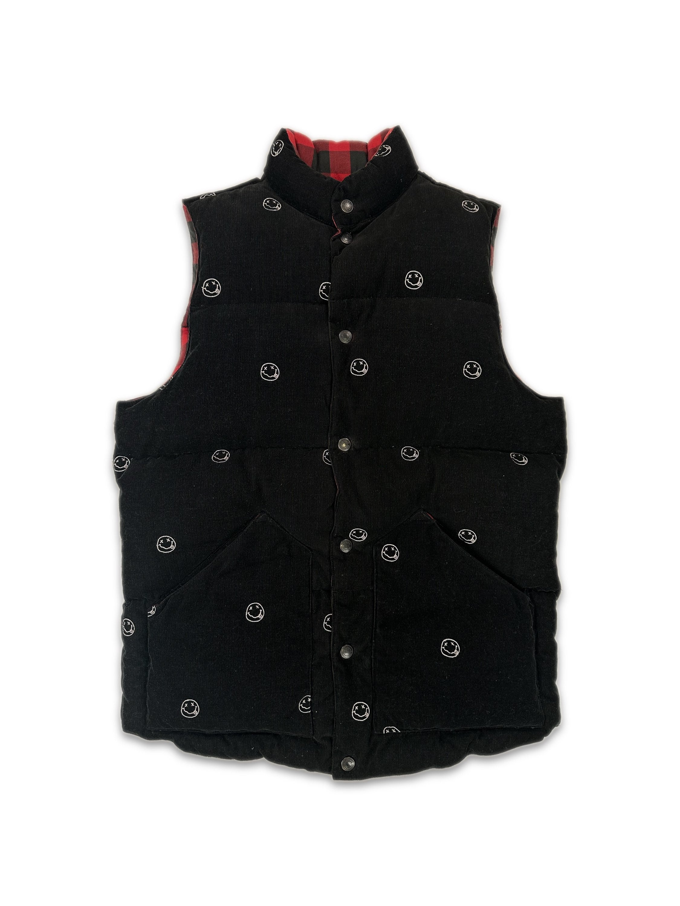 00s Hysteric Glamour ‘Kurt Cobain’ Black Plaid Puffer Vest