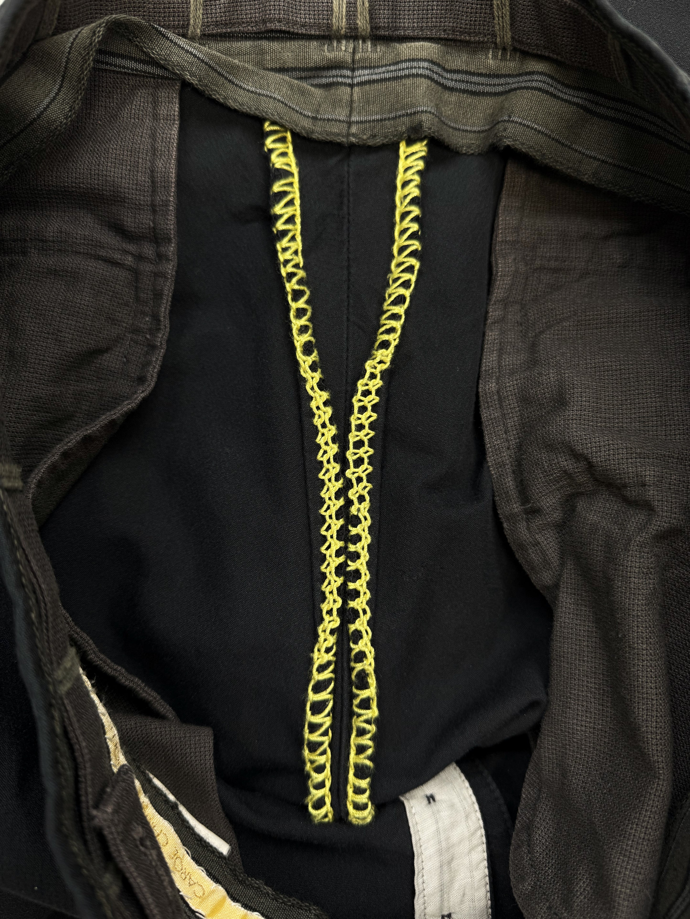 SS06 Carol Christian Poell Fluo Col 10 Yellow Contrast Stitch Suit Trousers