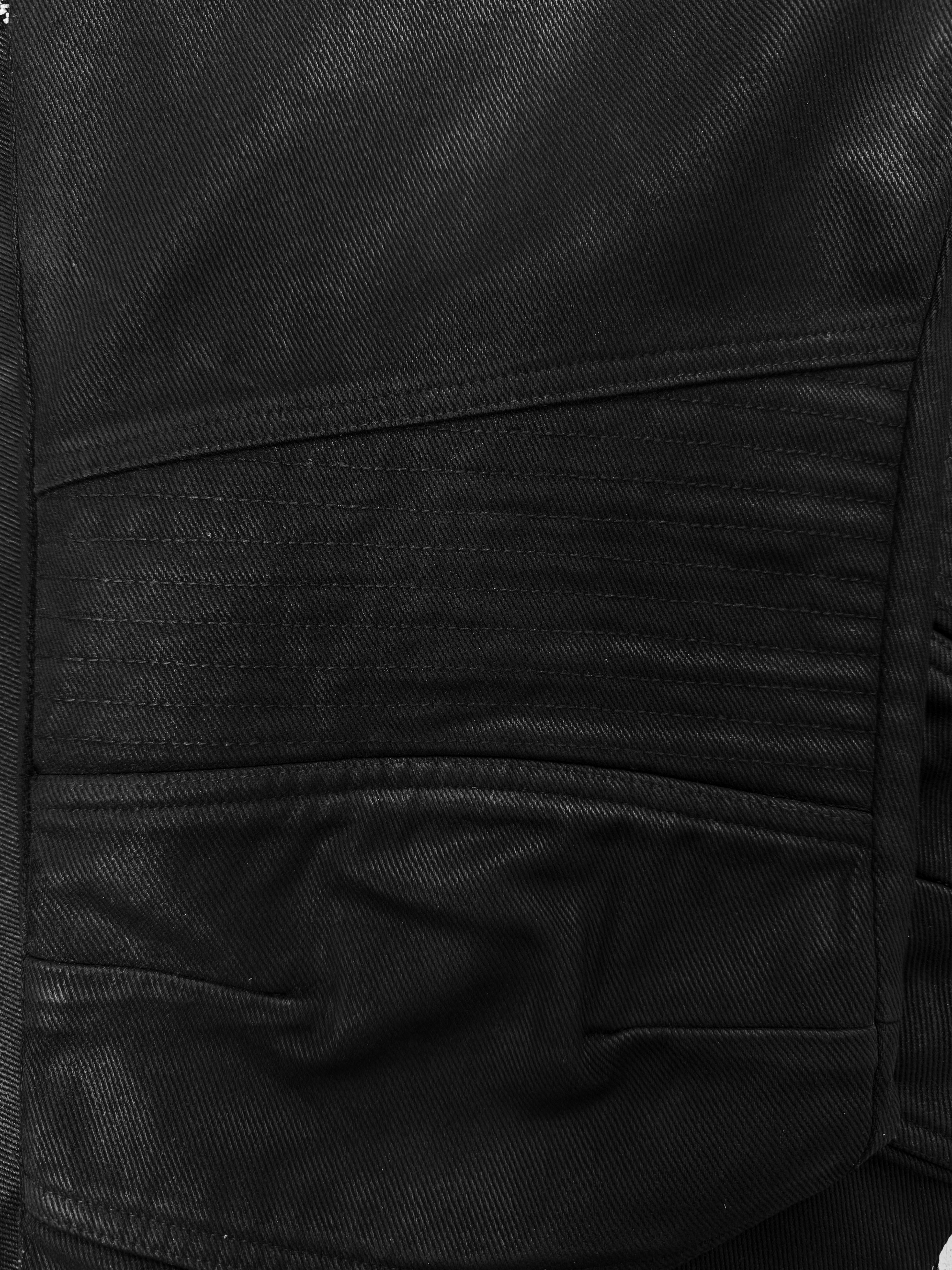 AW99 Helmut Lang Waxed Black Astro Biker Denim Pants