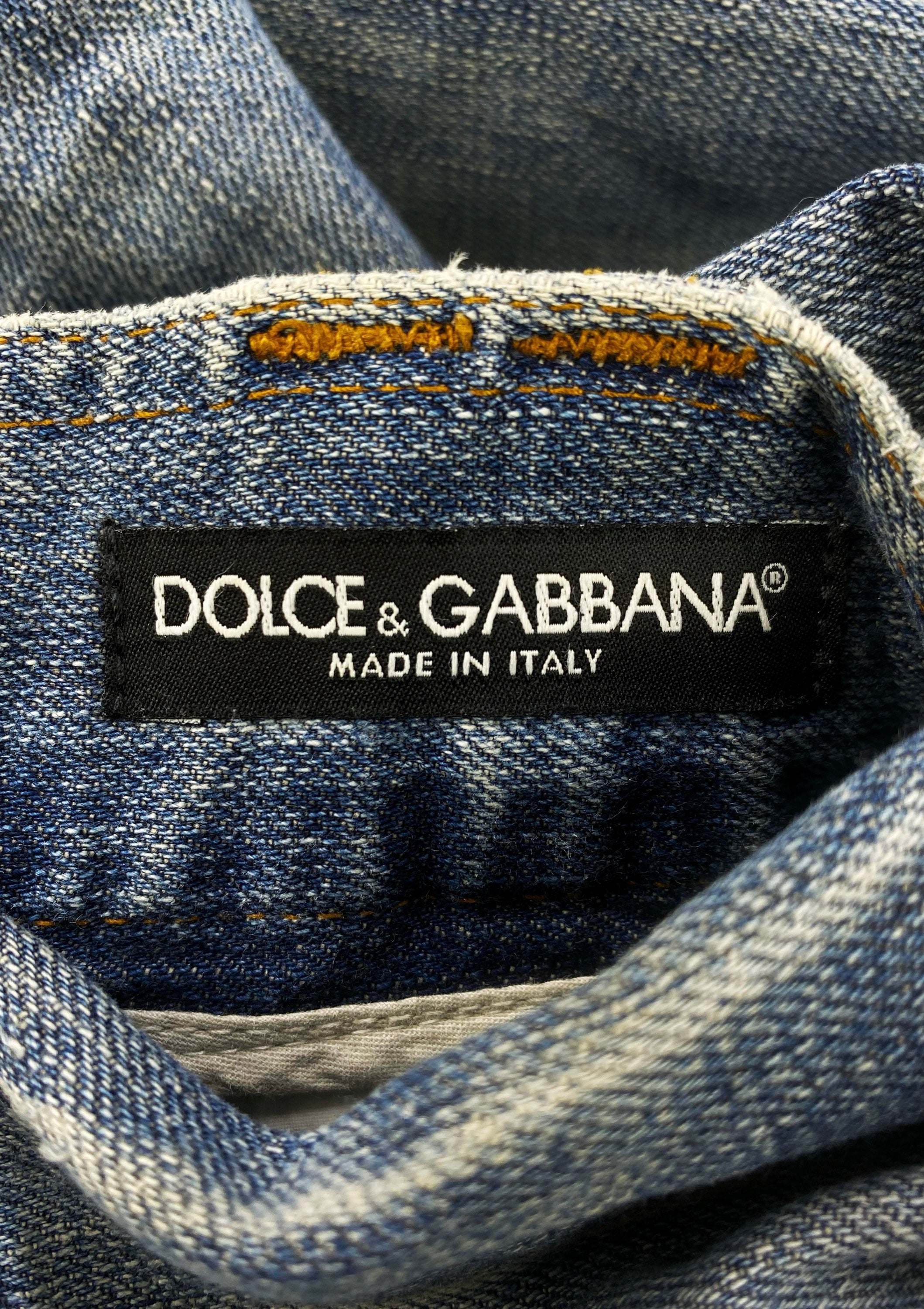 Dolce & Gabbana Distressed Light Wash Denim Jeans