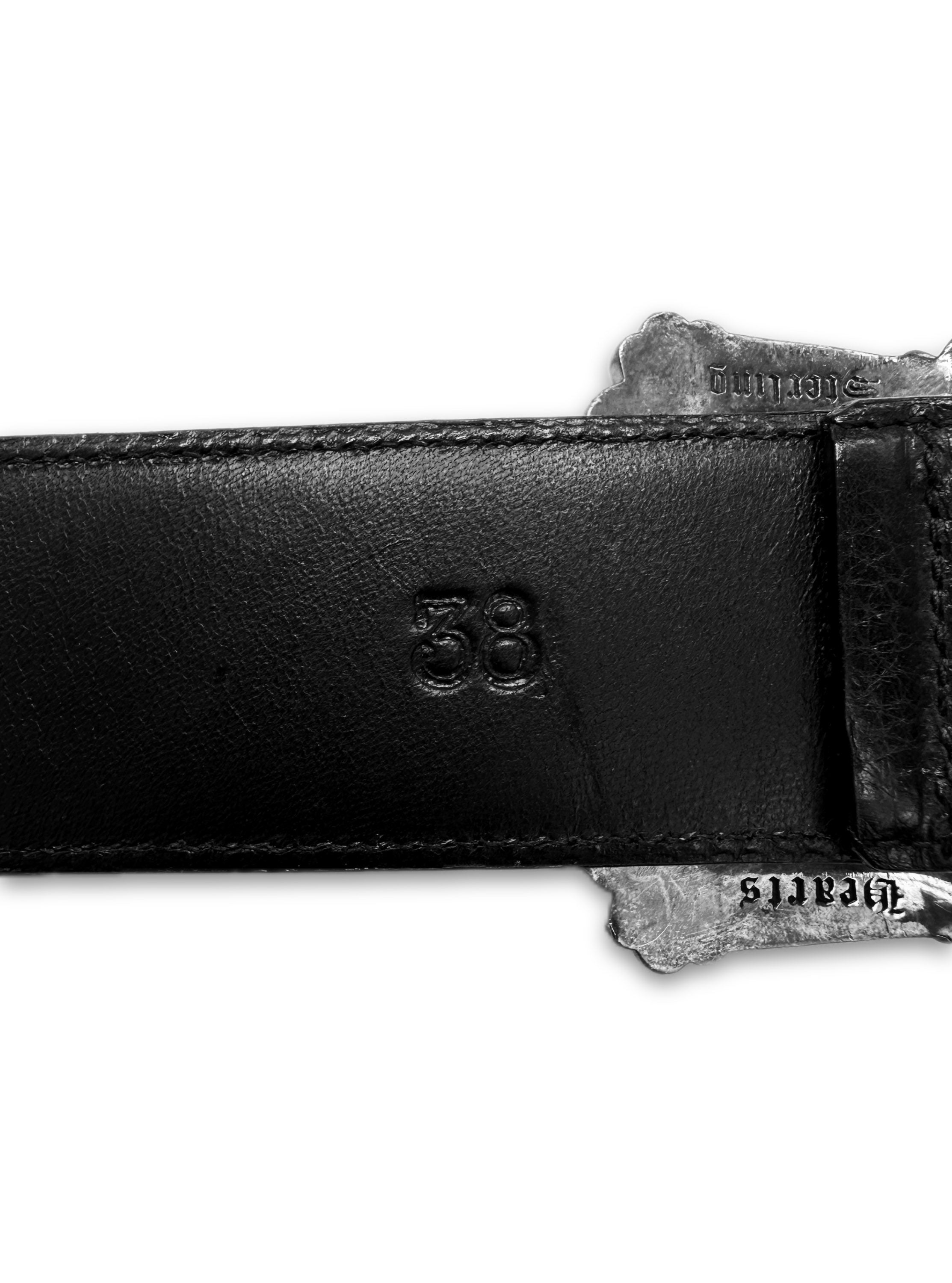 Chrome Hearts ‘Fligiree’ .925 Silver Black Leather Belt