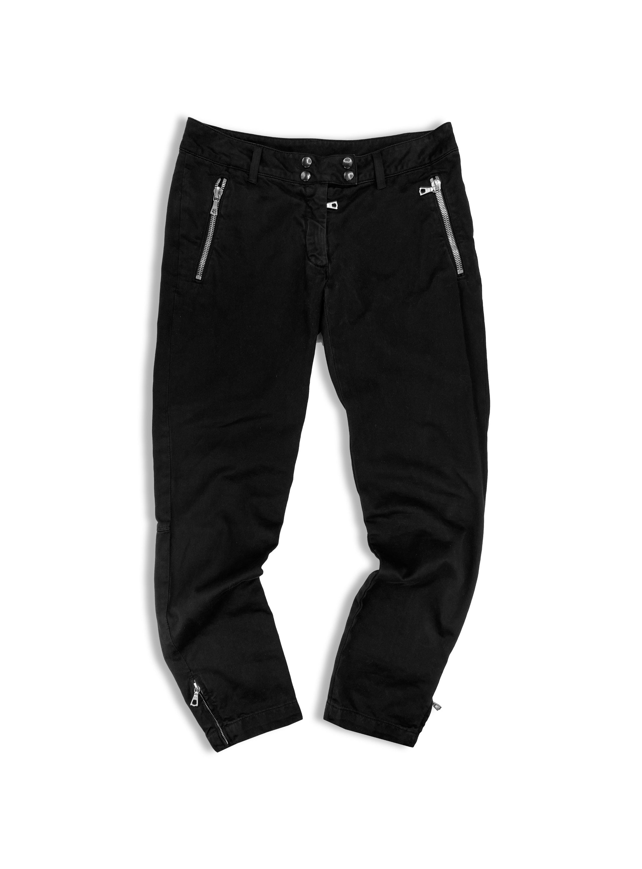 Dries Van Noten Black Multi Zip Metallic Flared Pants