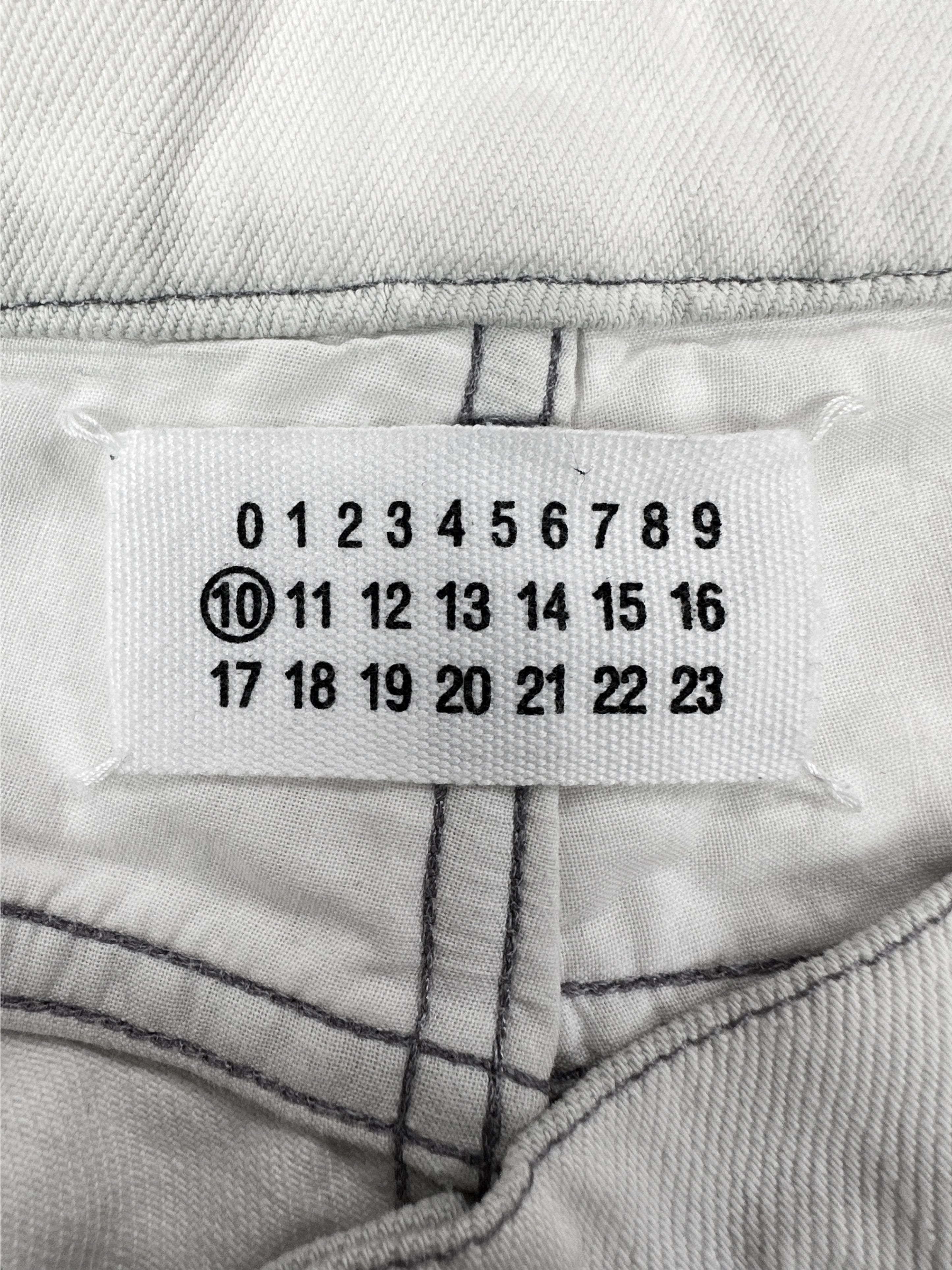 Maison Margiela White Slim Cut Contrast Stitch Denim