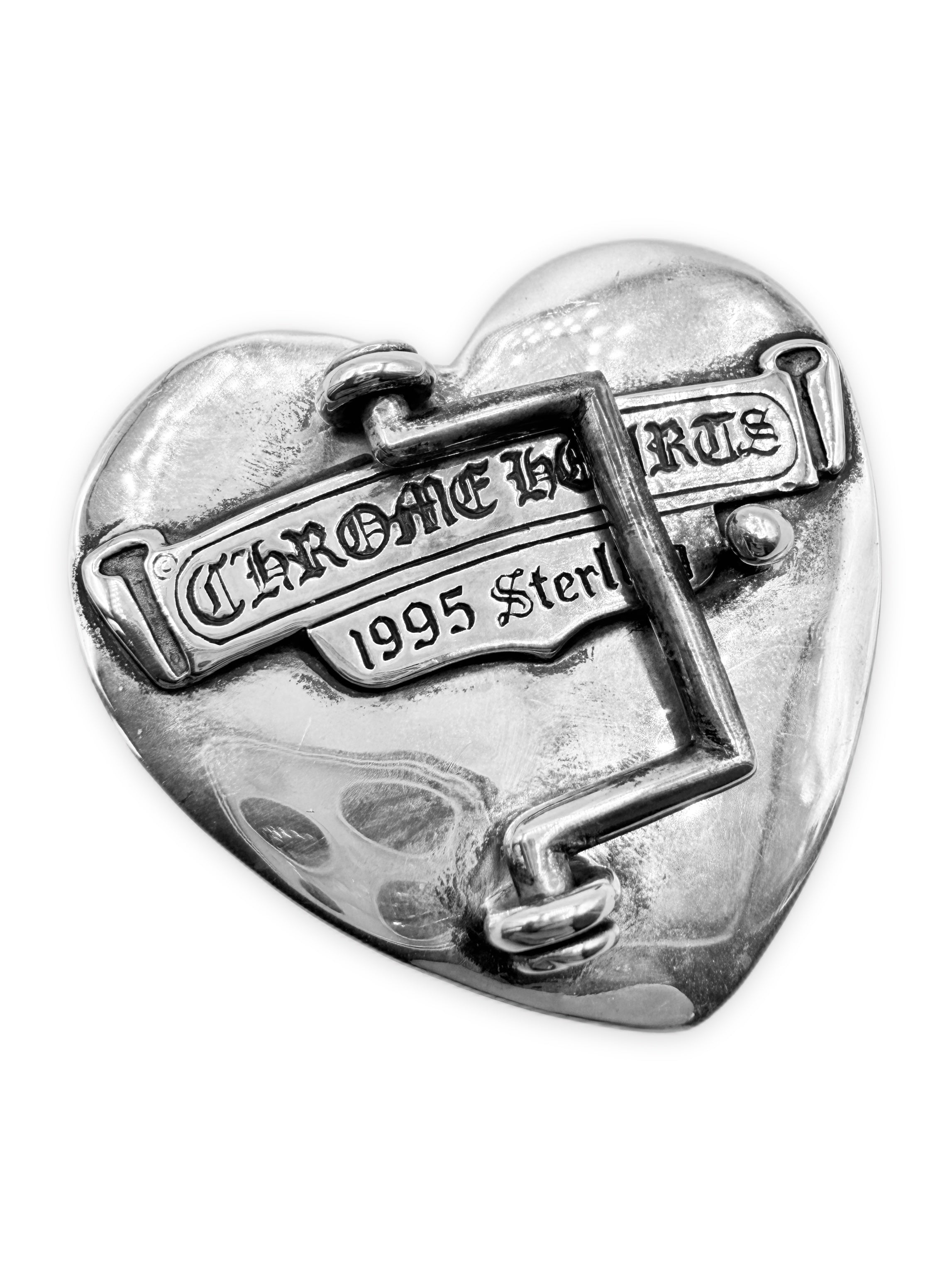 Chrome Hearts ‘Crying Heart’ .925 Silver 1 inch Belt Buckle