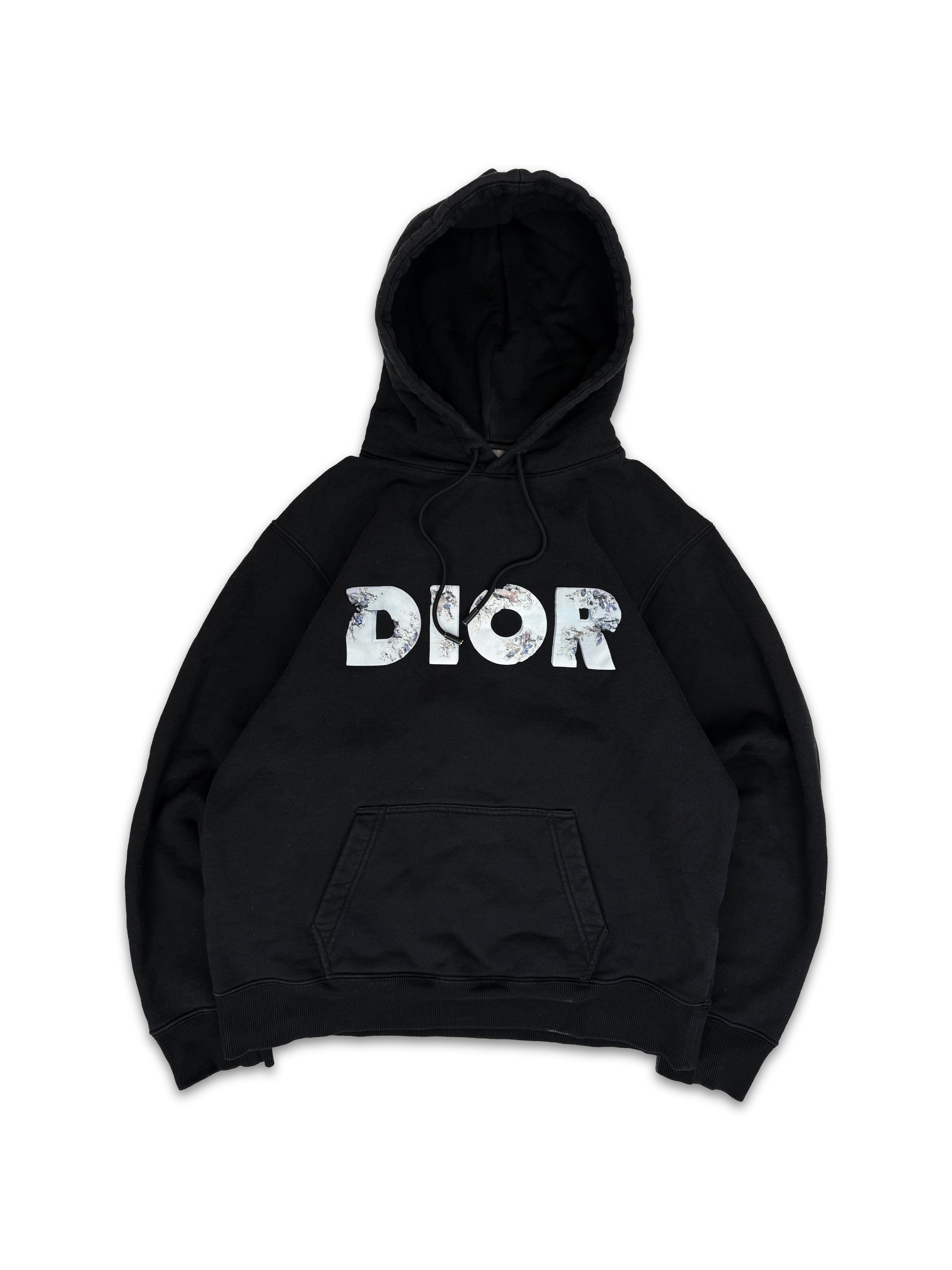 Dior x Daniel Arsham Black Heavyweight Logo Hoodie