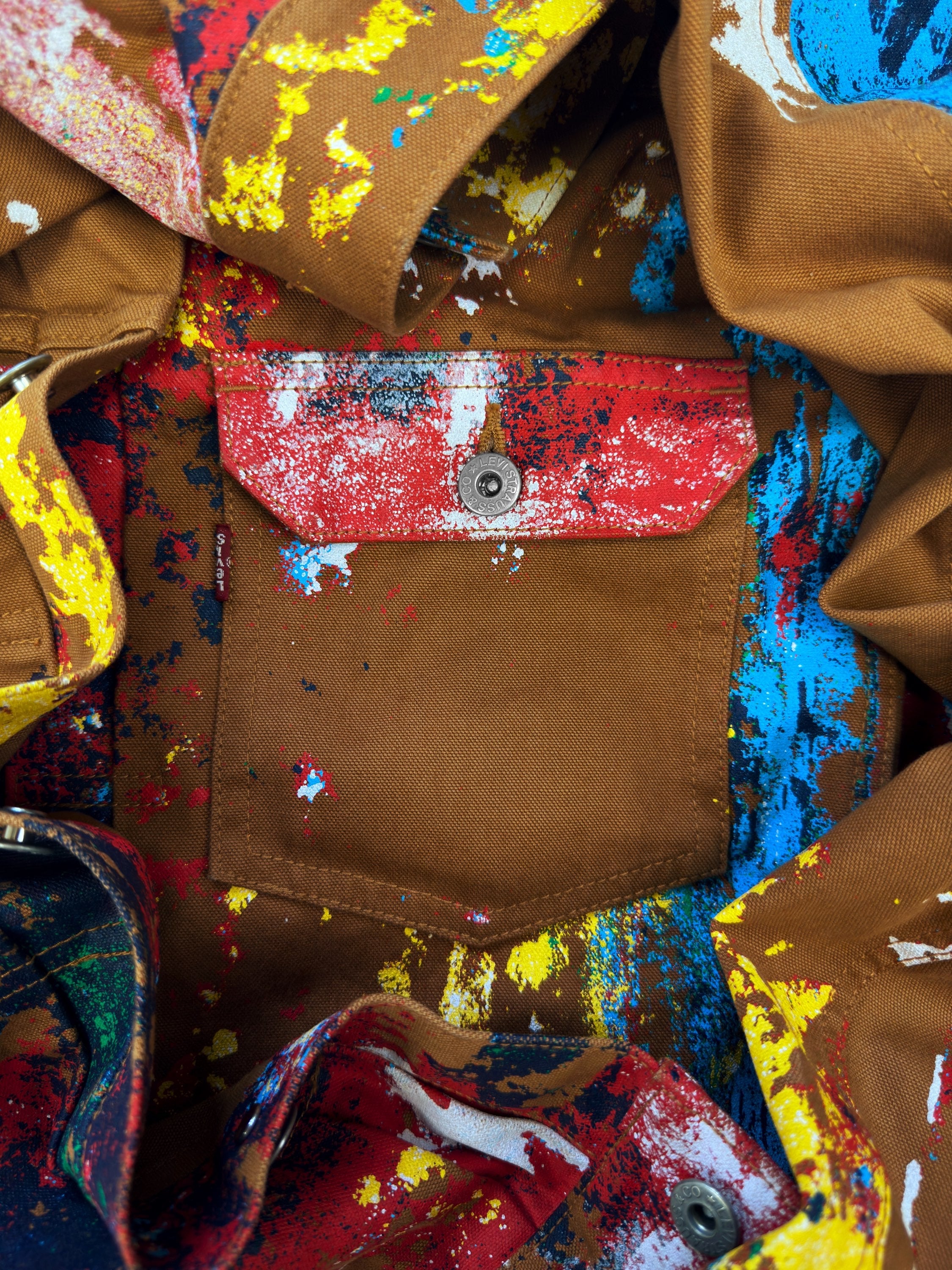 SS18 Junya Watanabe x Levi’s ‘Paint’ Back Buckle Trucker Jacket