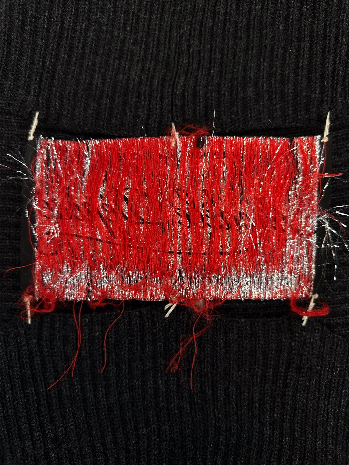 AW04 Maison Margiela Lurex Knit ‘Big Tag’ Cut Out Top