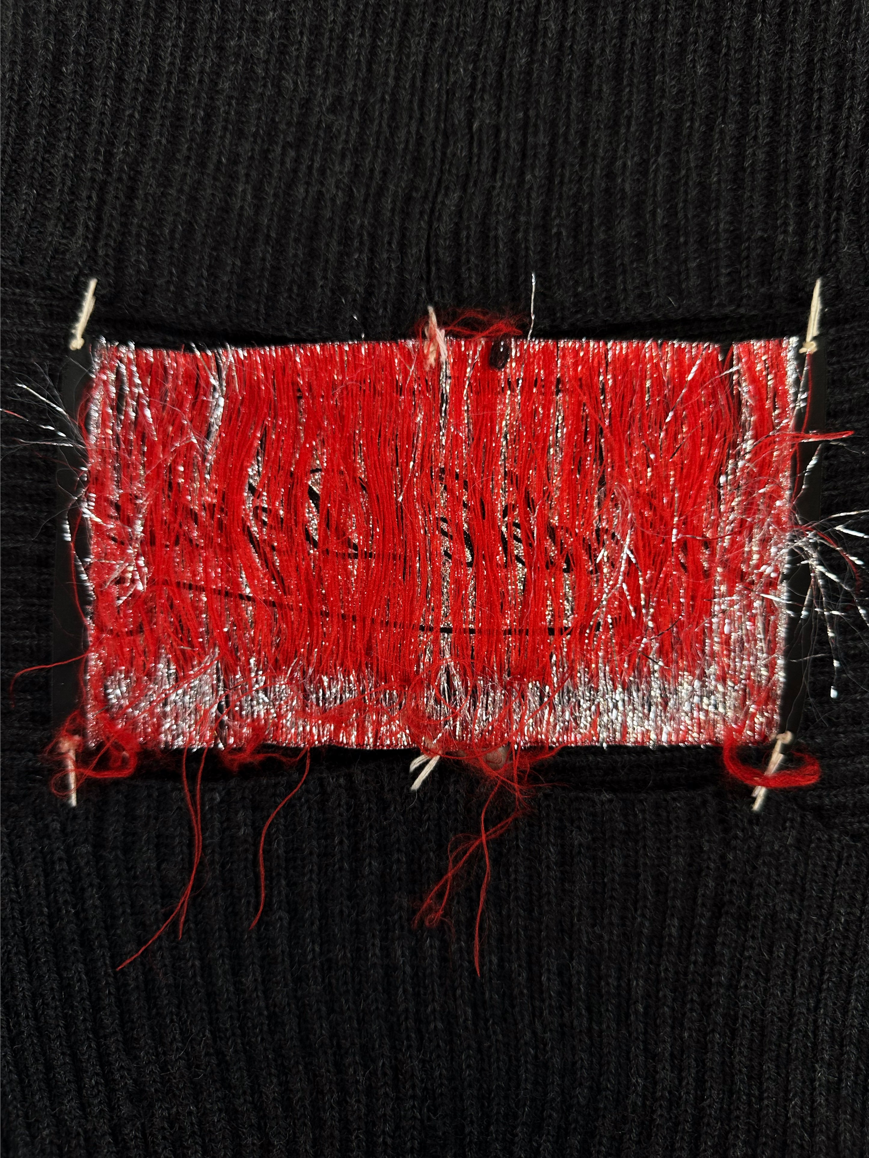 AW04 Maison Margiela Lurex Knit ‘Big Tag’ Cut Out Top