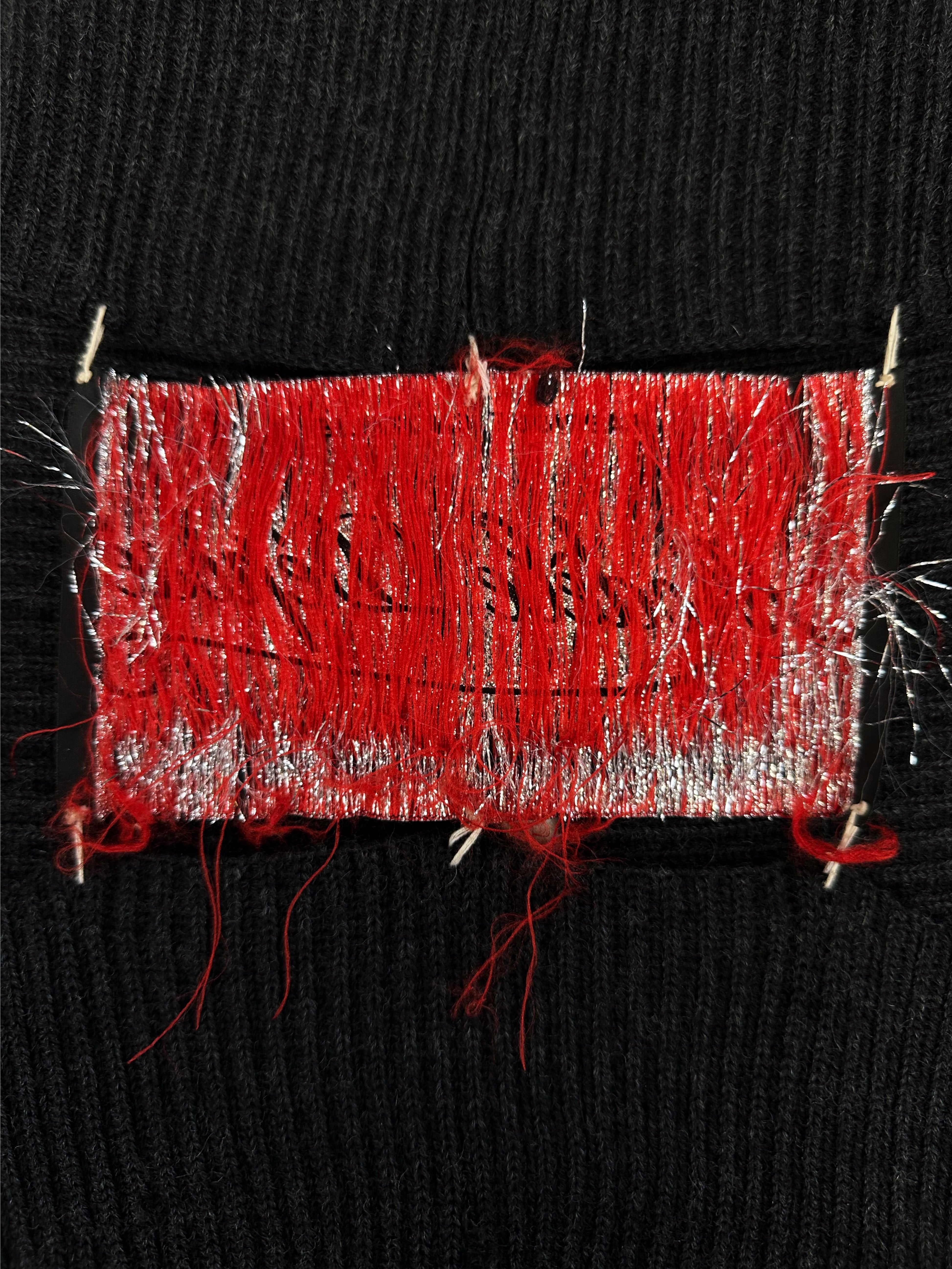 AW04 Maison Margiela Lurex Knit ‘Big Tag’ Cut Out Top