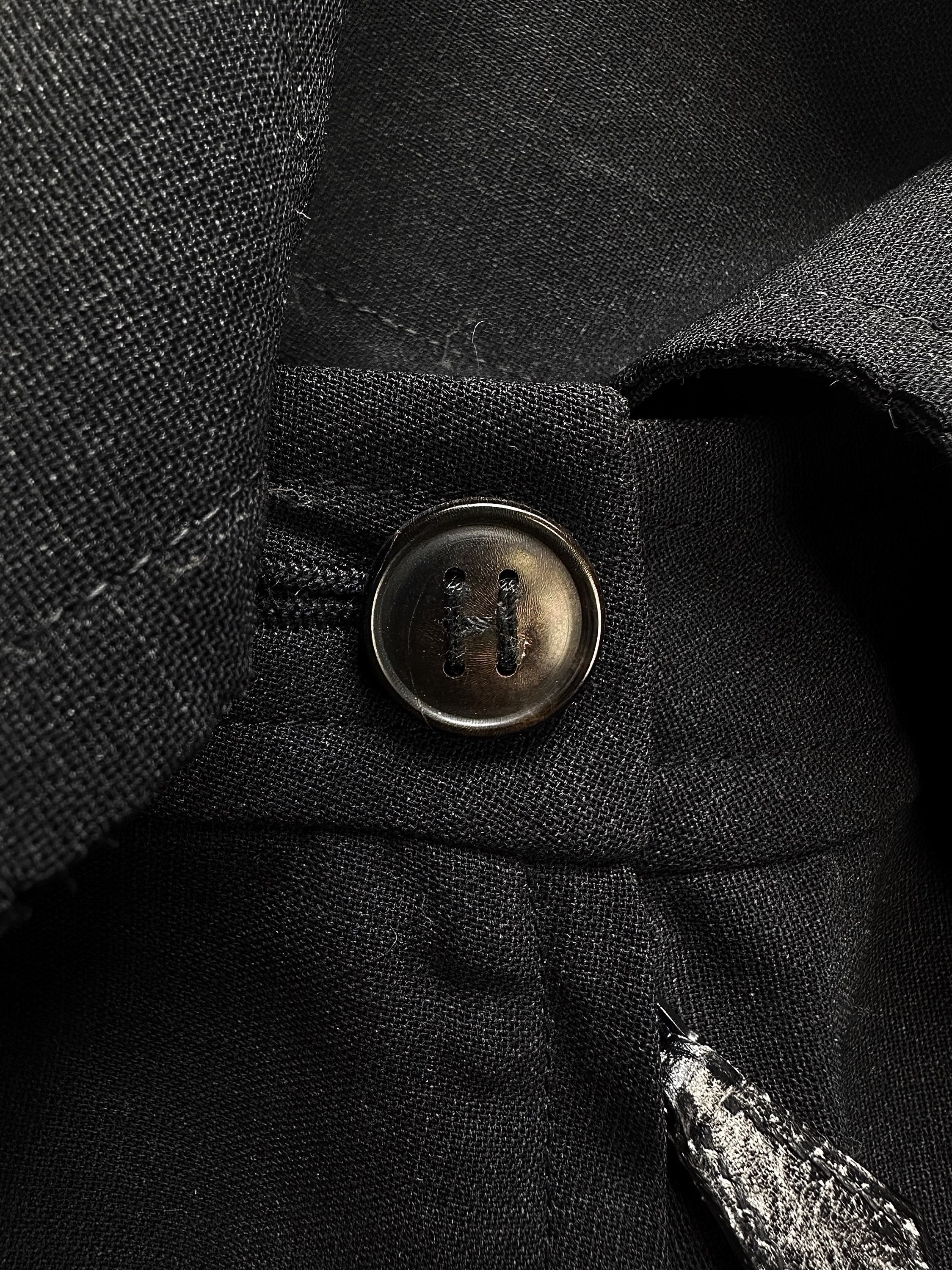 90s Hermès by Martin Margiela ‘H’ Button Black Mid Length Skirt