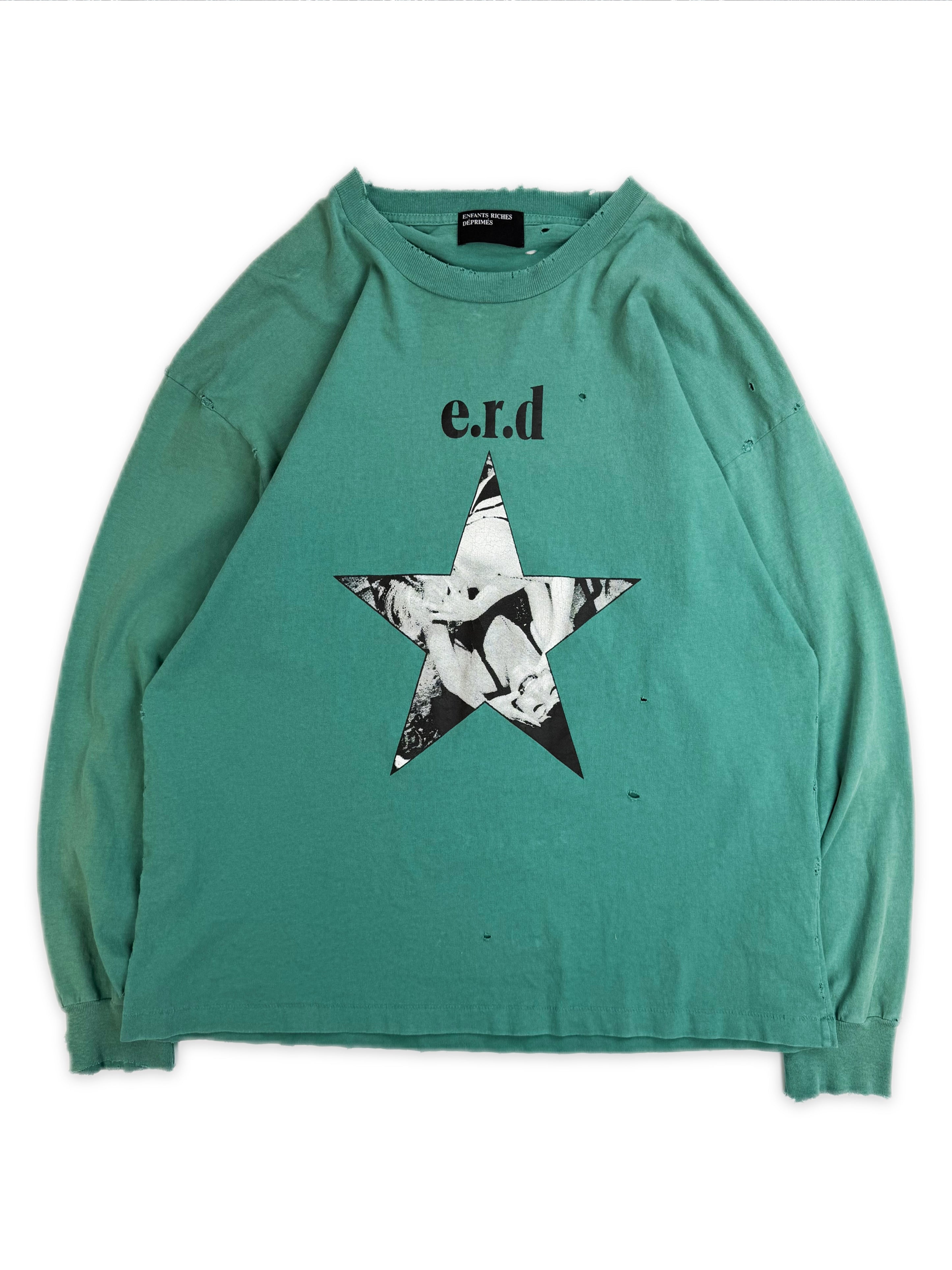 Enfants Riches Deprimes ‘Pleasures Denied’ Teal Distressed Long Sleeve