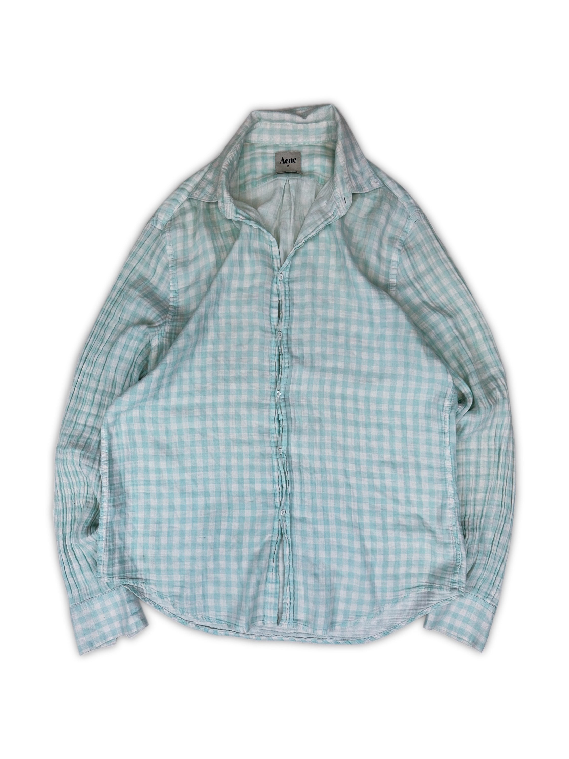 Acne Studios Checkered Light Weight Collared Long Sleeve Flannel