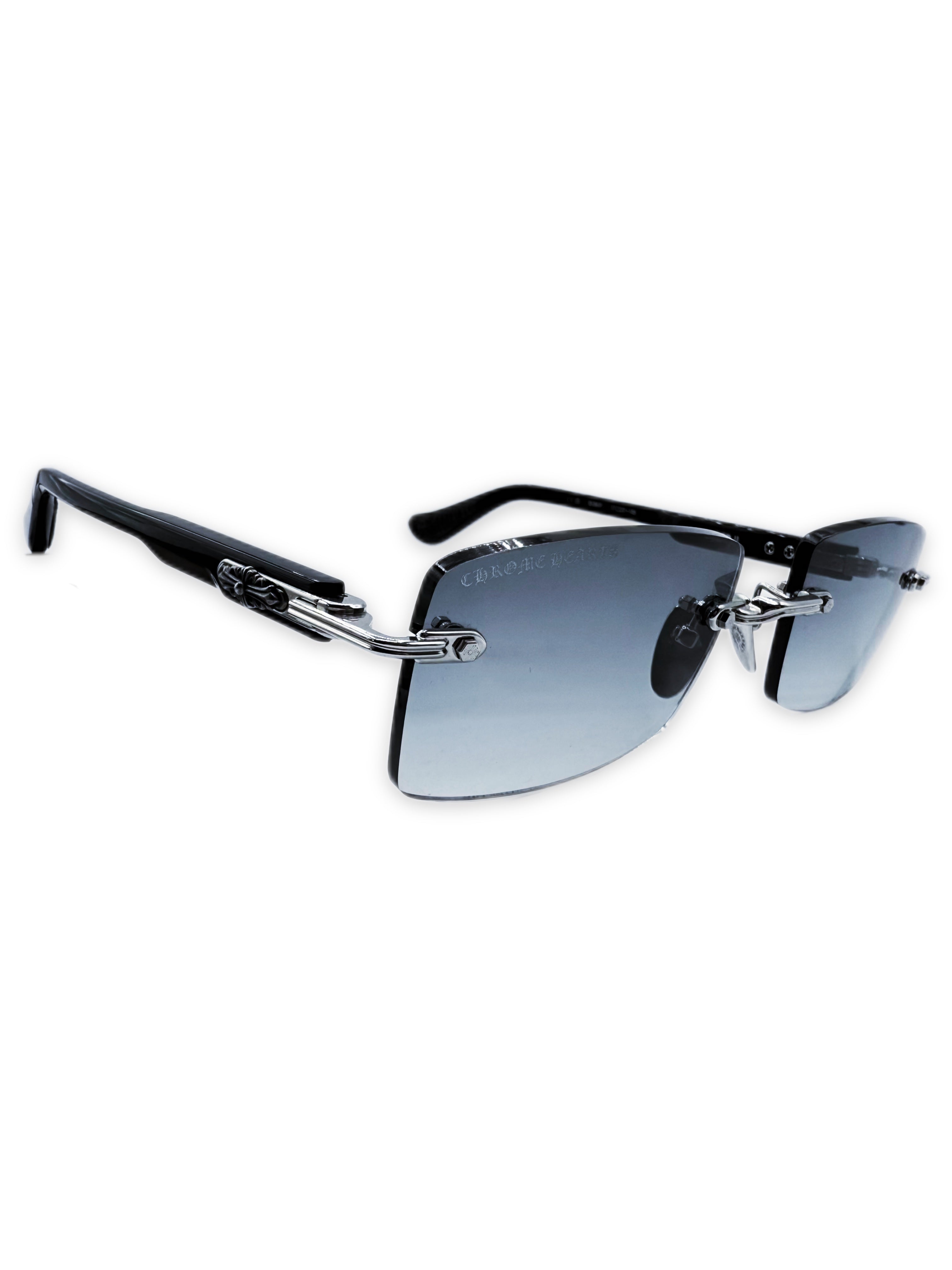 Chrome Hearts ‘Deep II’ Blue Tint Rimless Floral Sunglasses