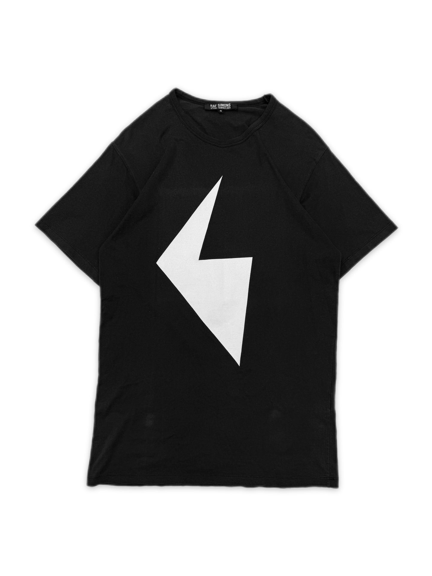SS05 Raf Simons ‘History of My World’ Lightning Bolt Black T-Shirt