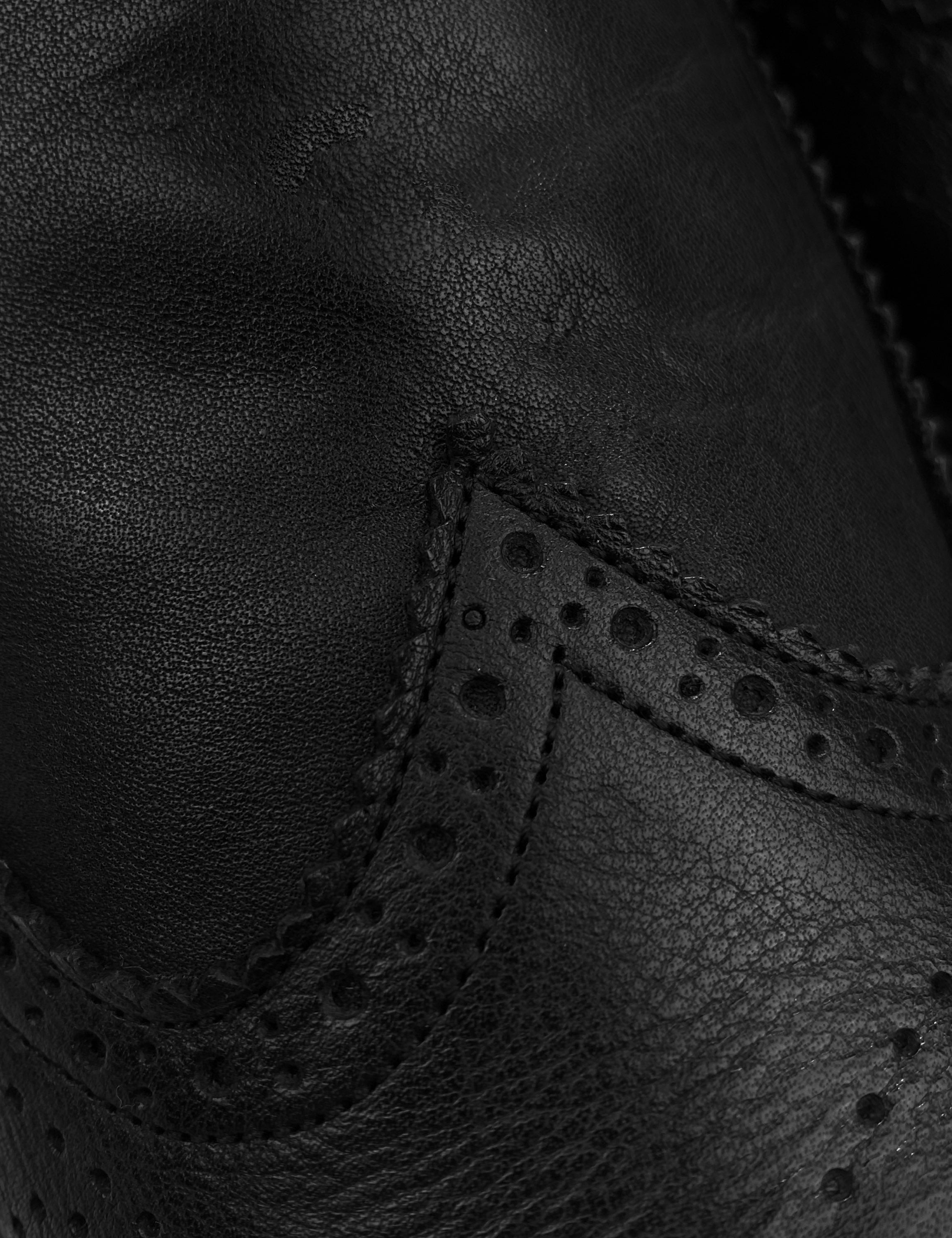 Ann Demeulemeester Calfskin Leather Black Brouge Boots