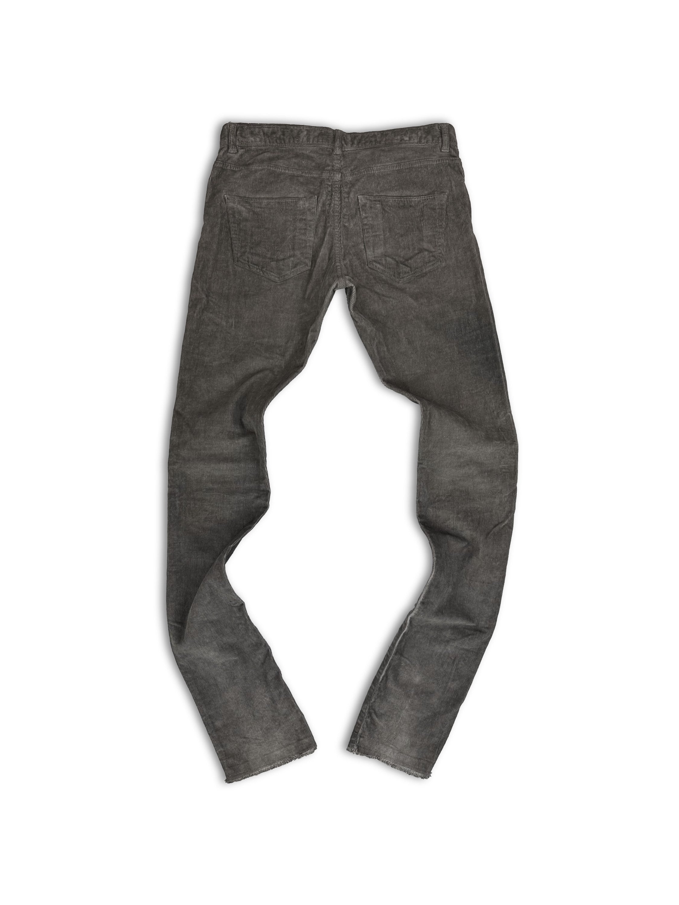 Rick Owens ‘5 Pocket’ Grey Corduroy Elongated Pants