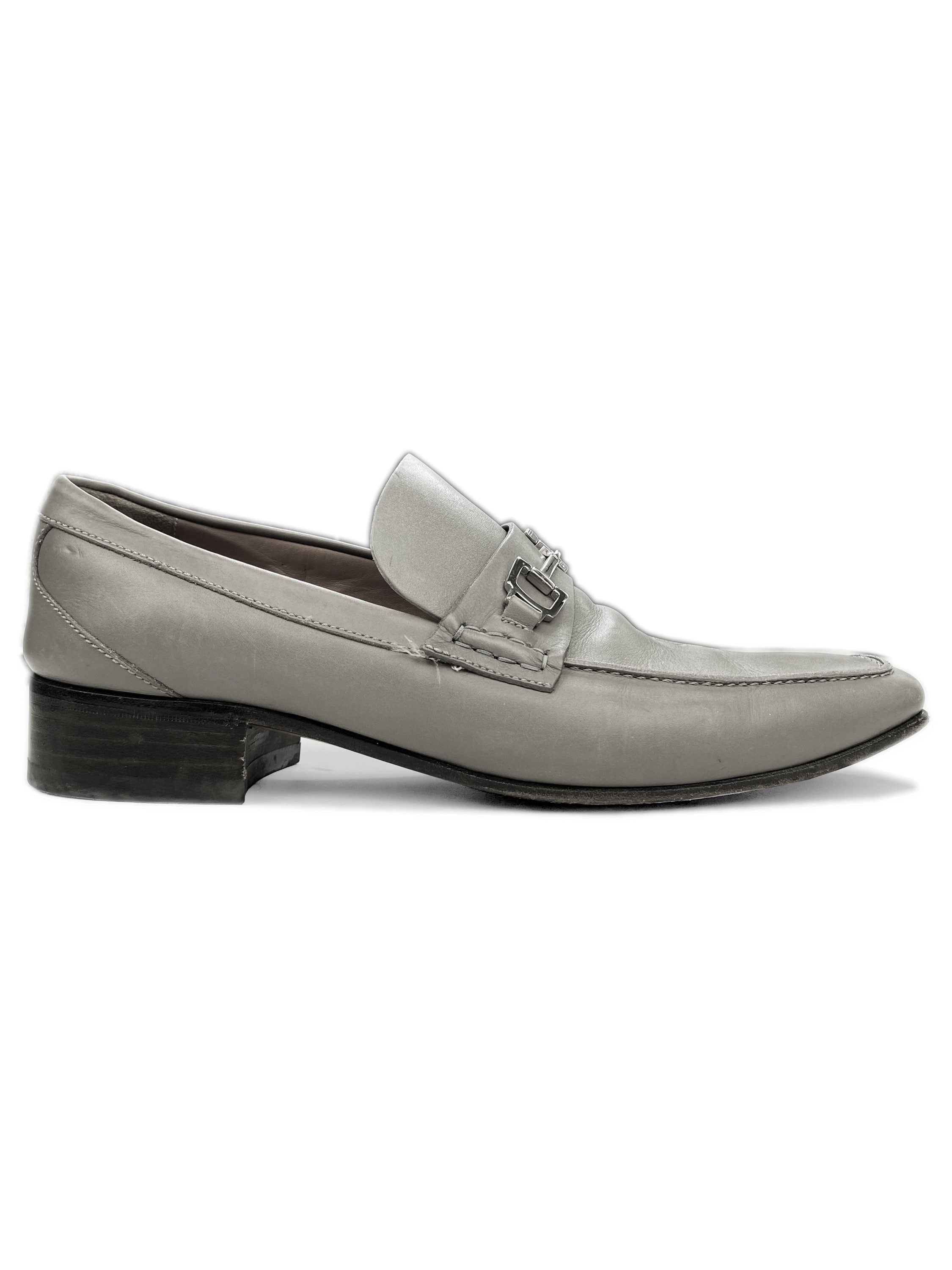 Gucci Leather Metallic Wooden Sole Loafers