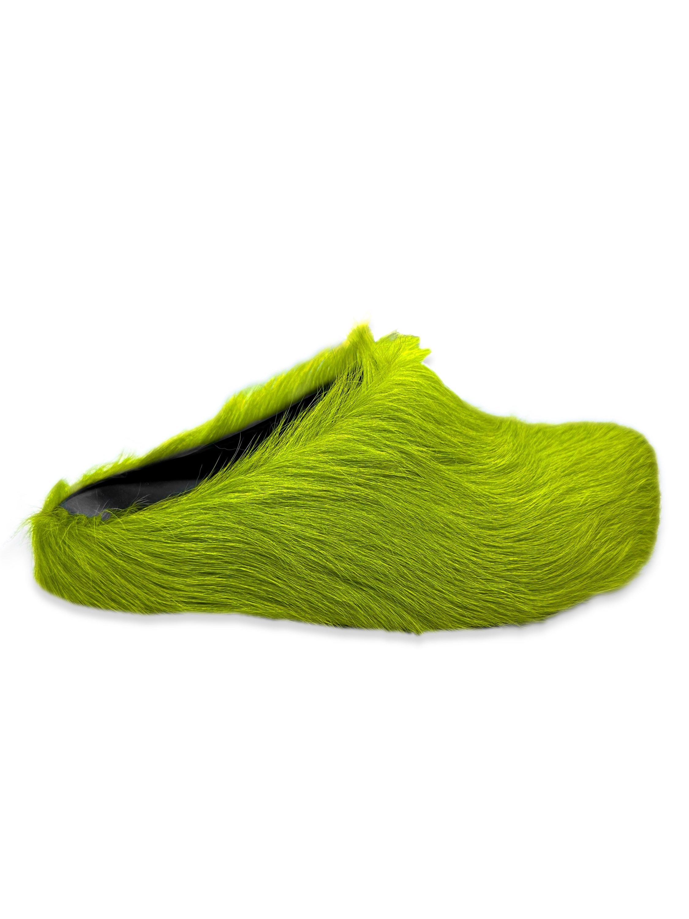 AW21 Marni Fussbet ‘Grinch’ Neon Mohair Leather Mules