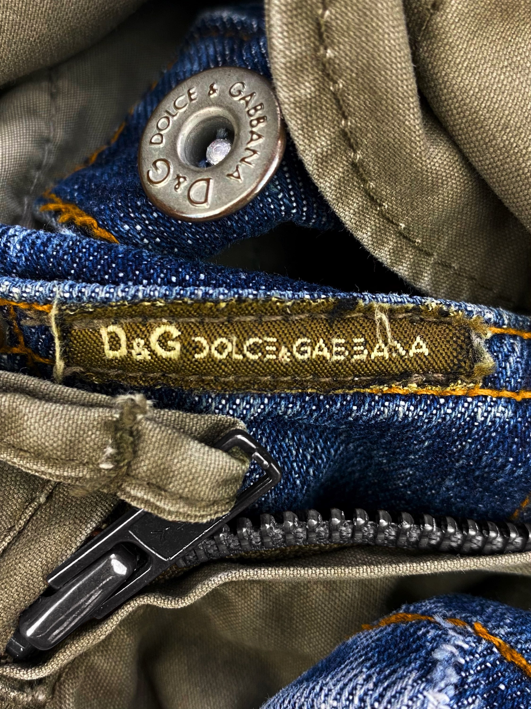 00s Dolce & Gabbana 3D Multi Pocket Tonal Cargo Denim