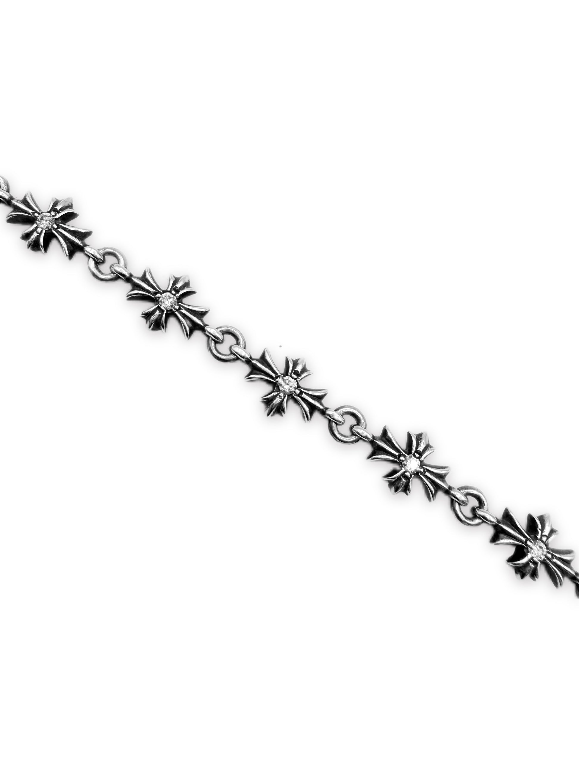 Chrome Hearts Diamond Factory Set Tiny E .925 Silver 10 Link Bracelet