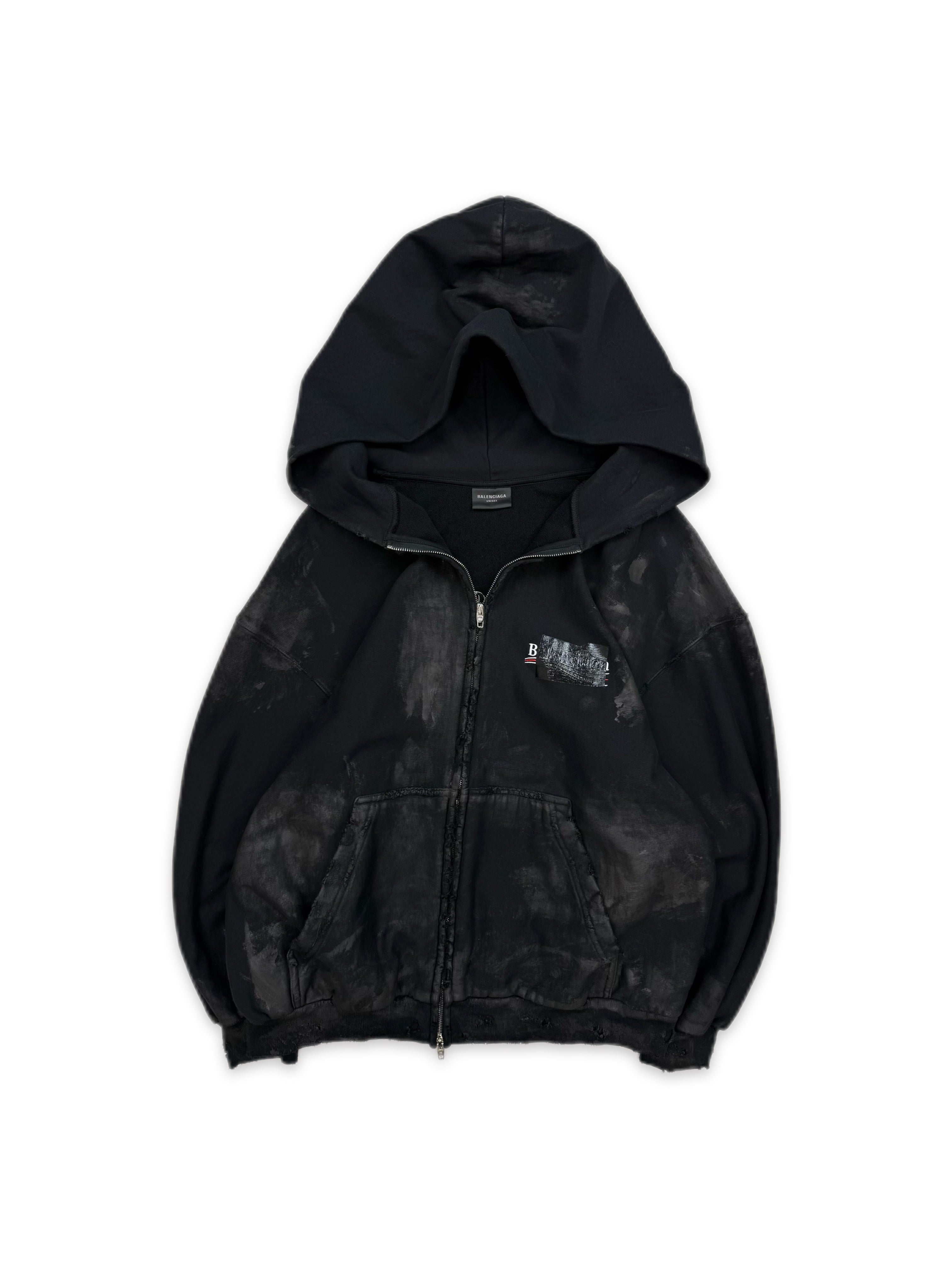 AW22 Balenciaga Mud Show ‘Gaffer’ Tape Zip-up Campaign Hoodie