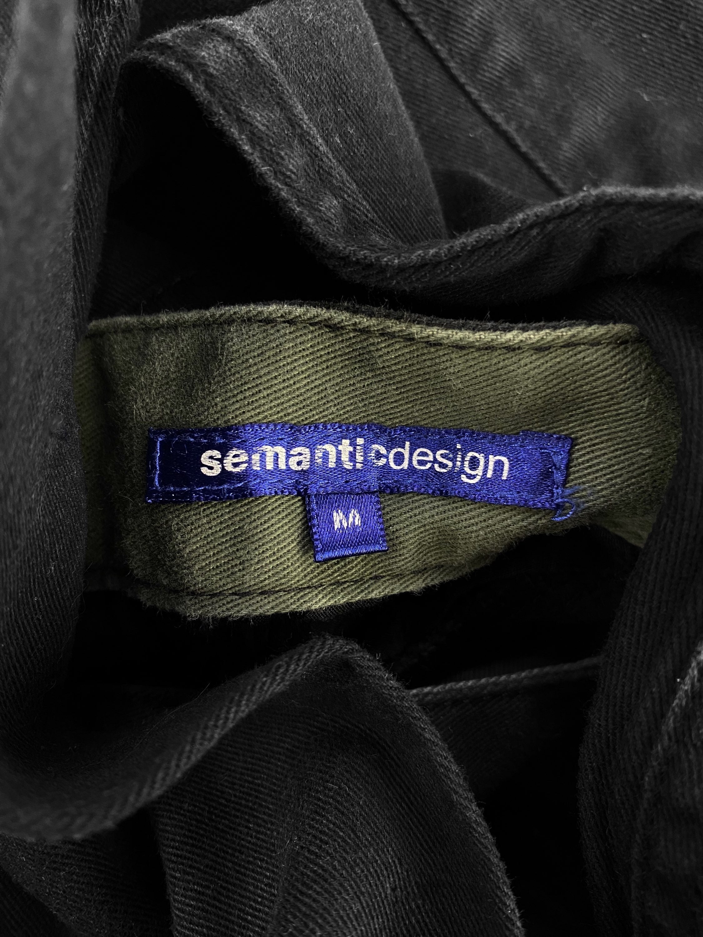 00s Semantic Design Black Multi Pocket Cargo Pants