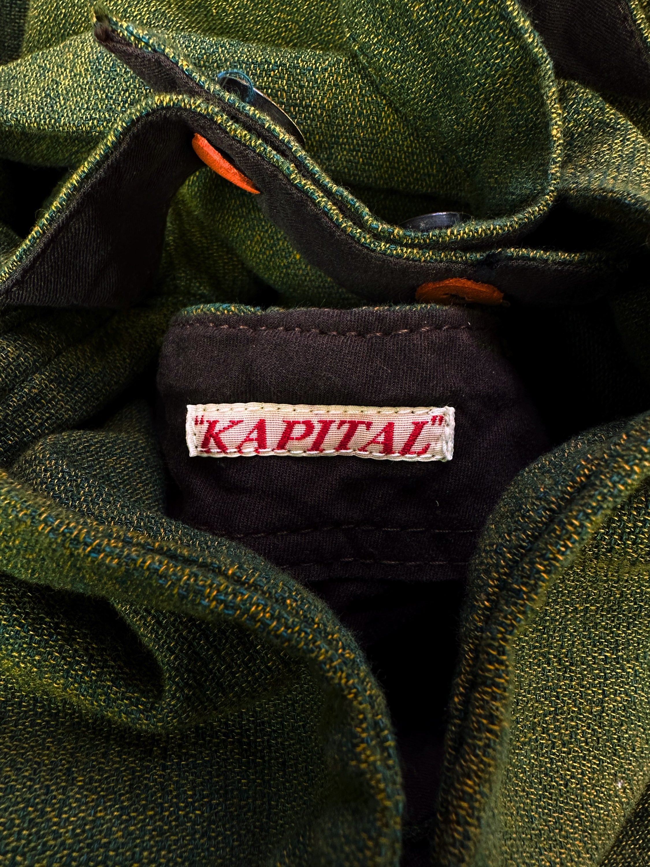 Kapital 12 Button Fly Olive Green Belted Trousers