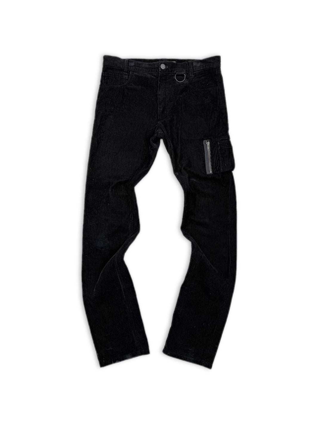 AW04 Raf Simons ‘Waves’ D-Ring Black Corduroy M-A1 Pants