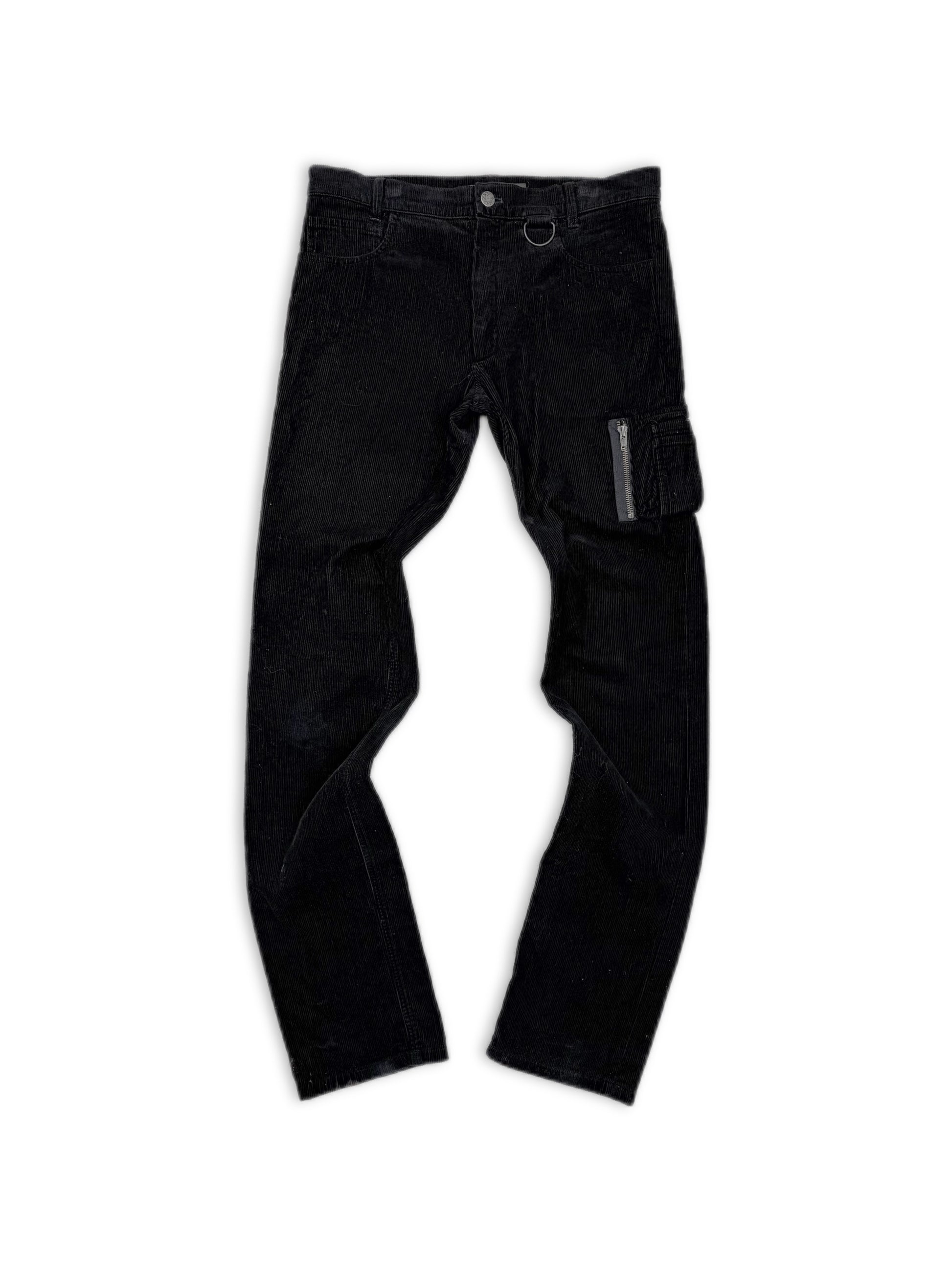 AW04 Raf Simons ‘Waves’ D-Ring Black Corduroy M-A1 Pants
