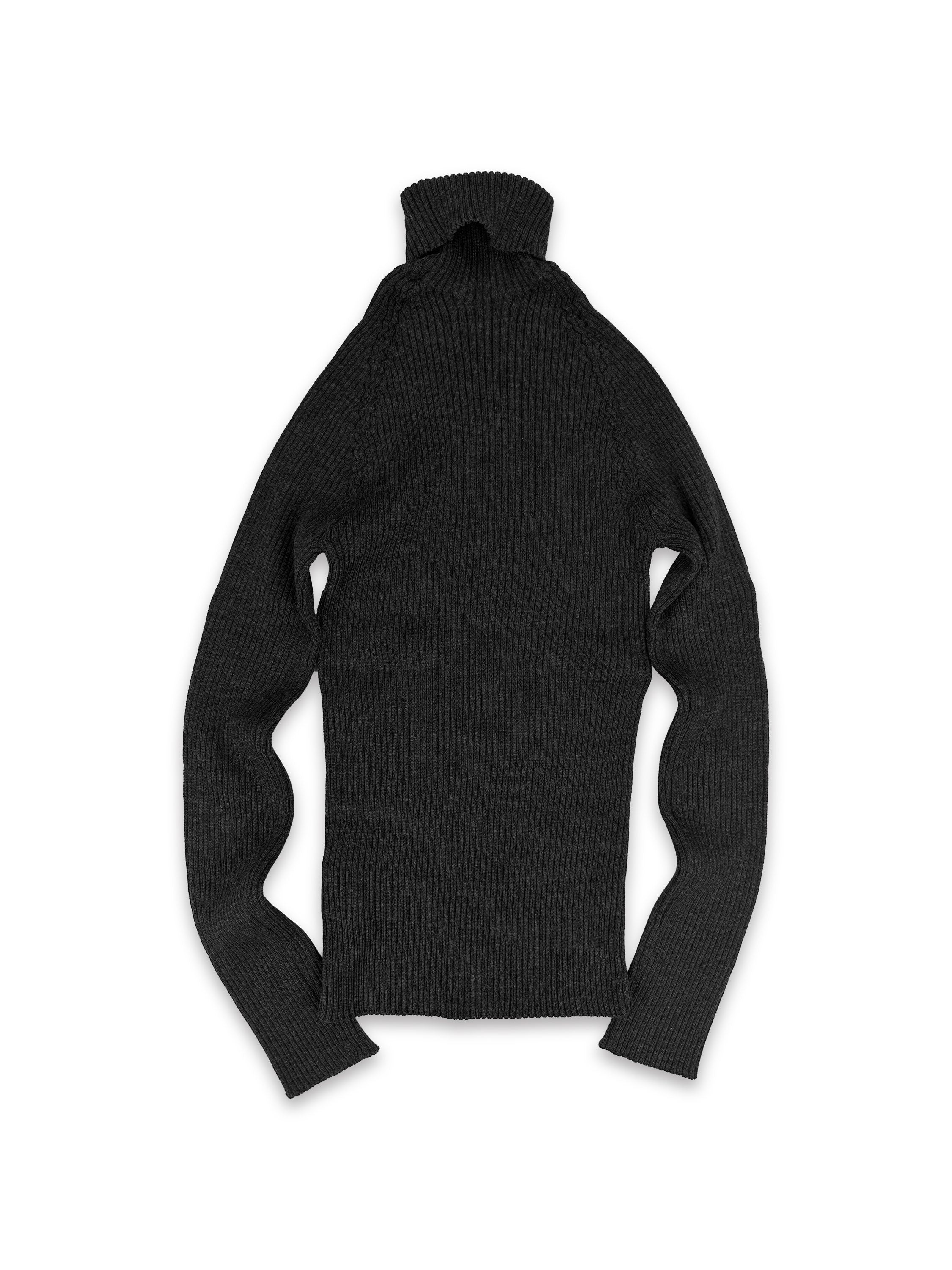 SS03 Junya Watanabe Black Ribbed Turtleneck