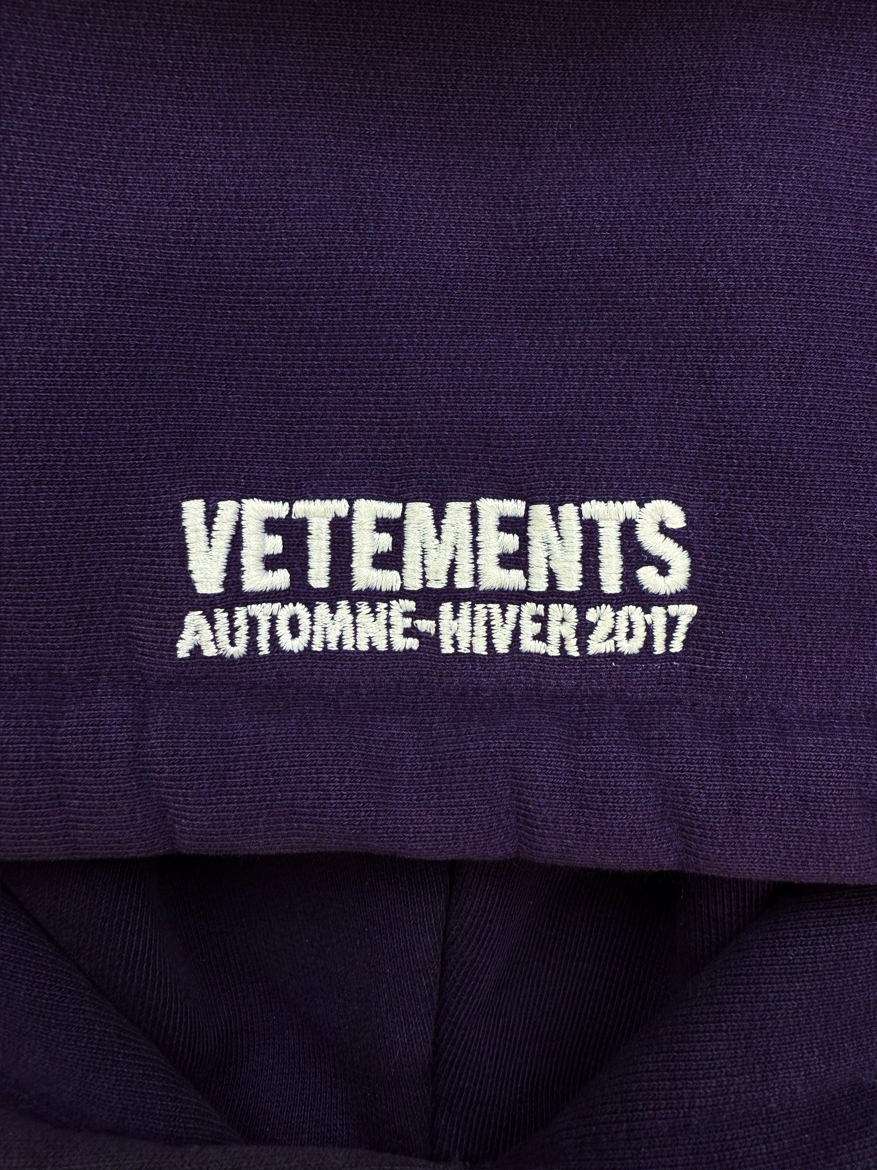 AW16 Vetements Homme ‘Sexual Fantasies’ Purple Slogan Hoodie