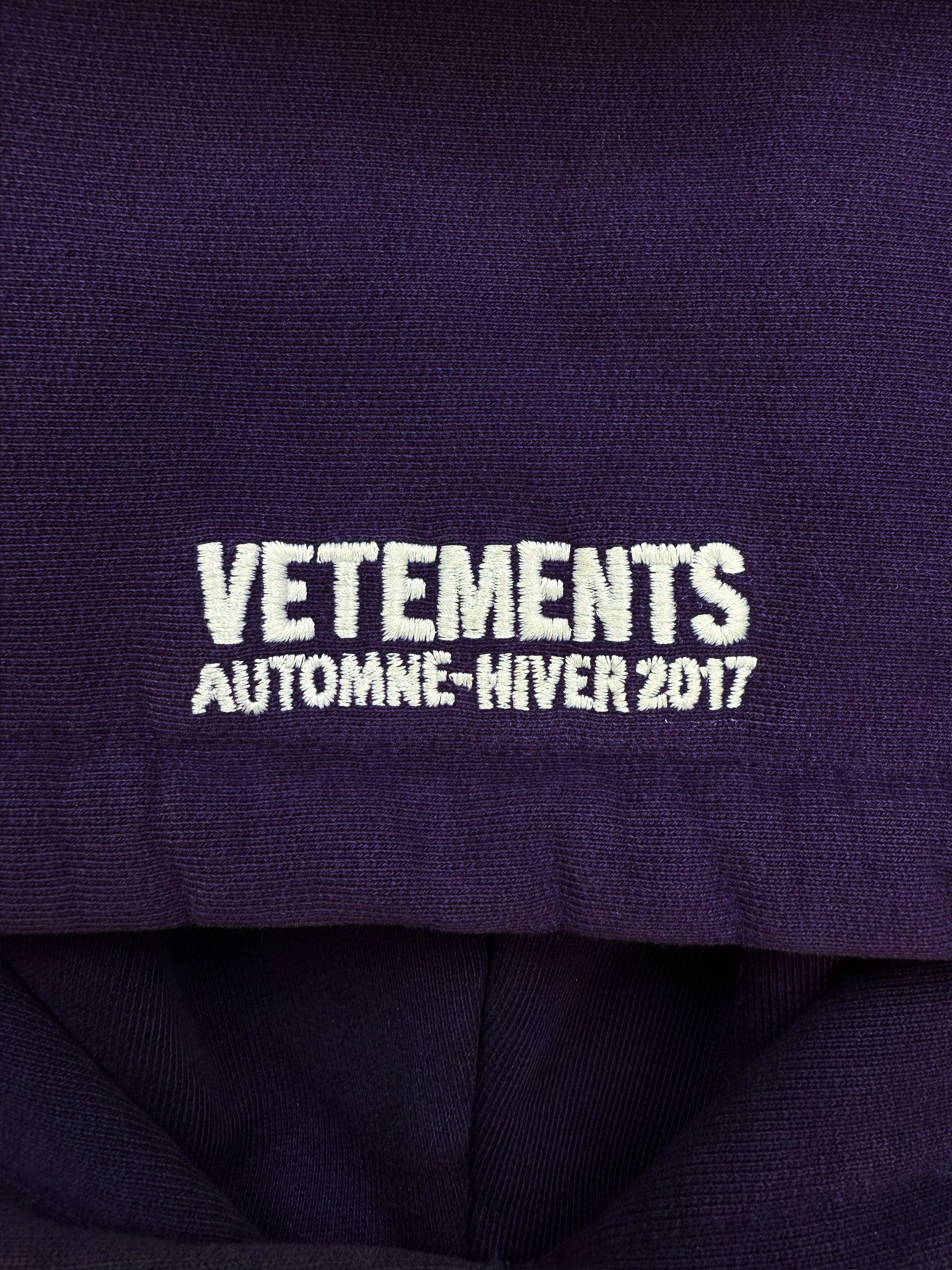 AW16 Vetements Homme ‘Sexual Fantasies’ Purple Slogan Hoodie