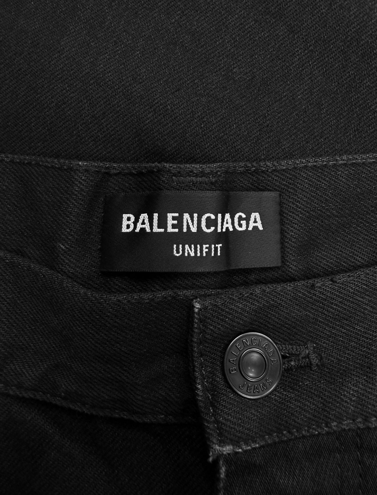 AW21 Balenciaga ‘Skater’ Distressed Black Wash Baggy Denim