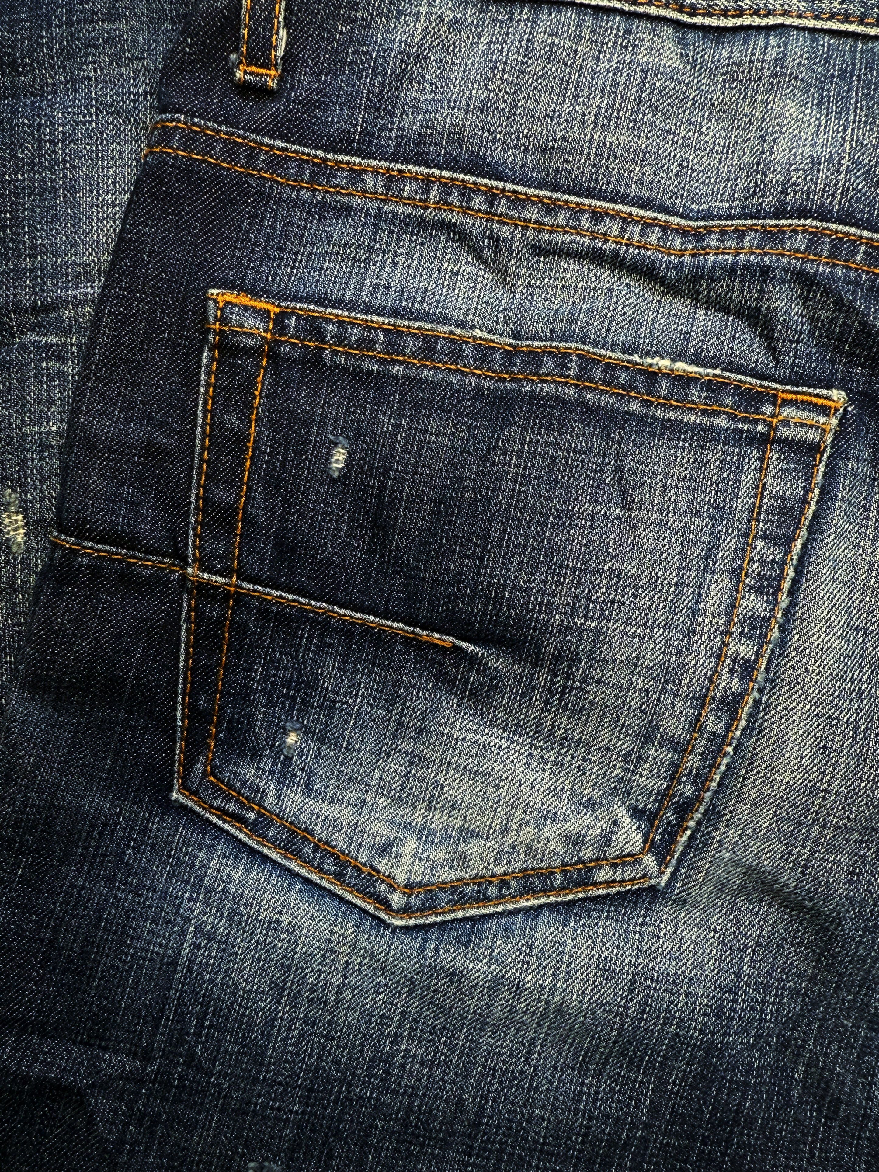 00s Dior by Hedi Slimane Blue Distressed Washed Denim
