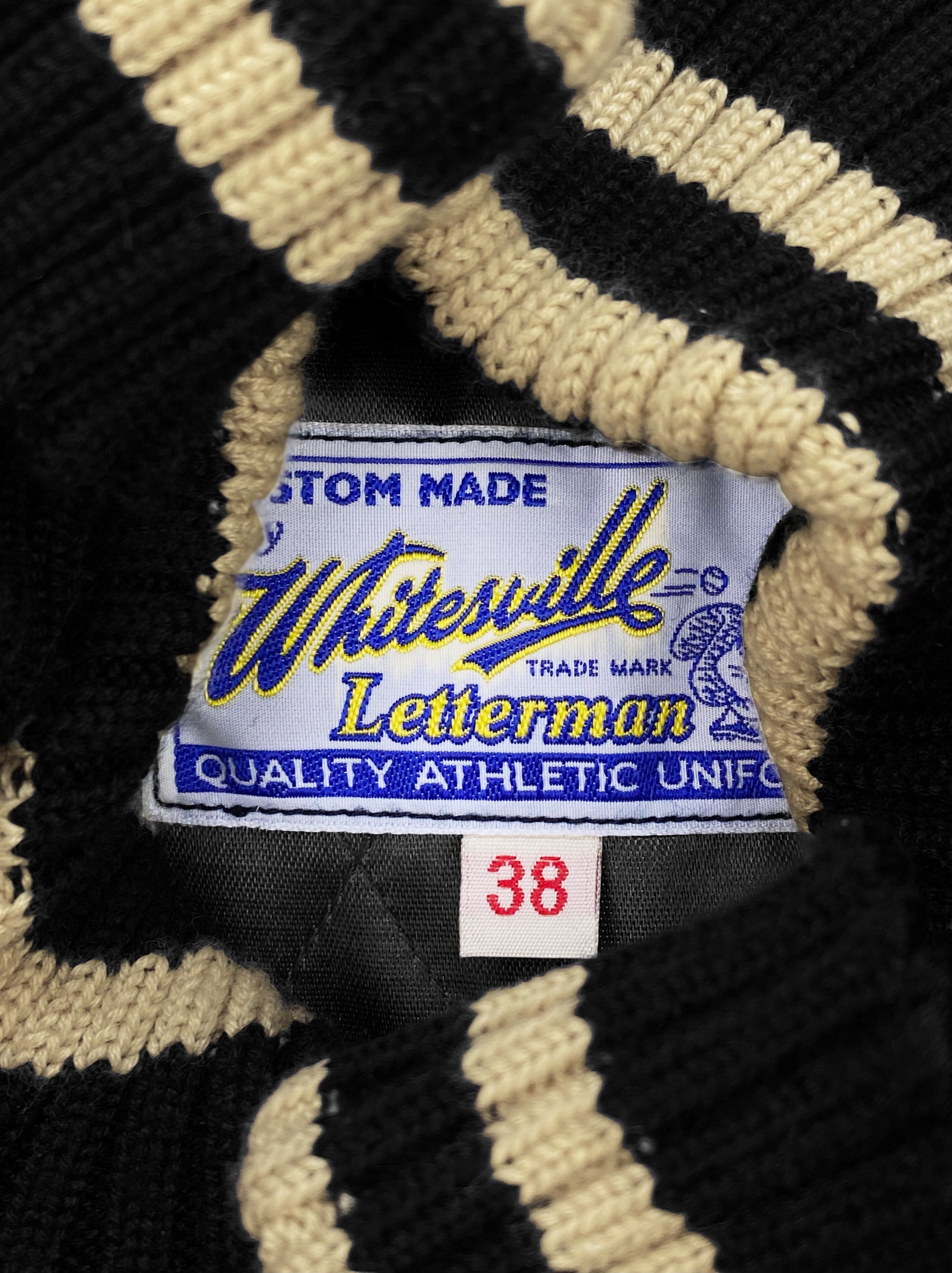 1960s Whitesville ‘Skull Pile’ Leather Chenille Patched Varsity Jacket