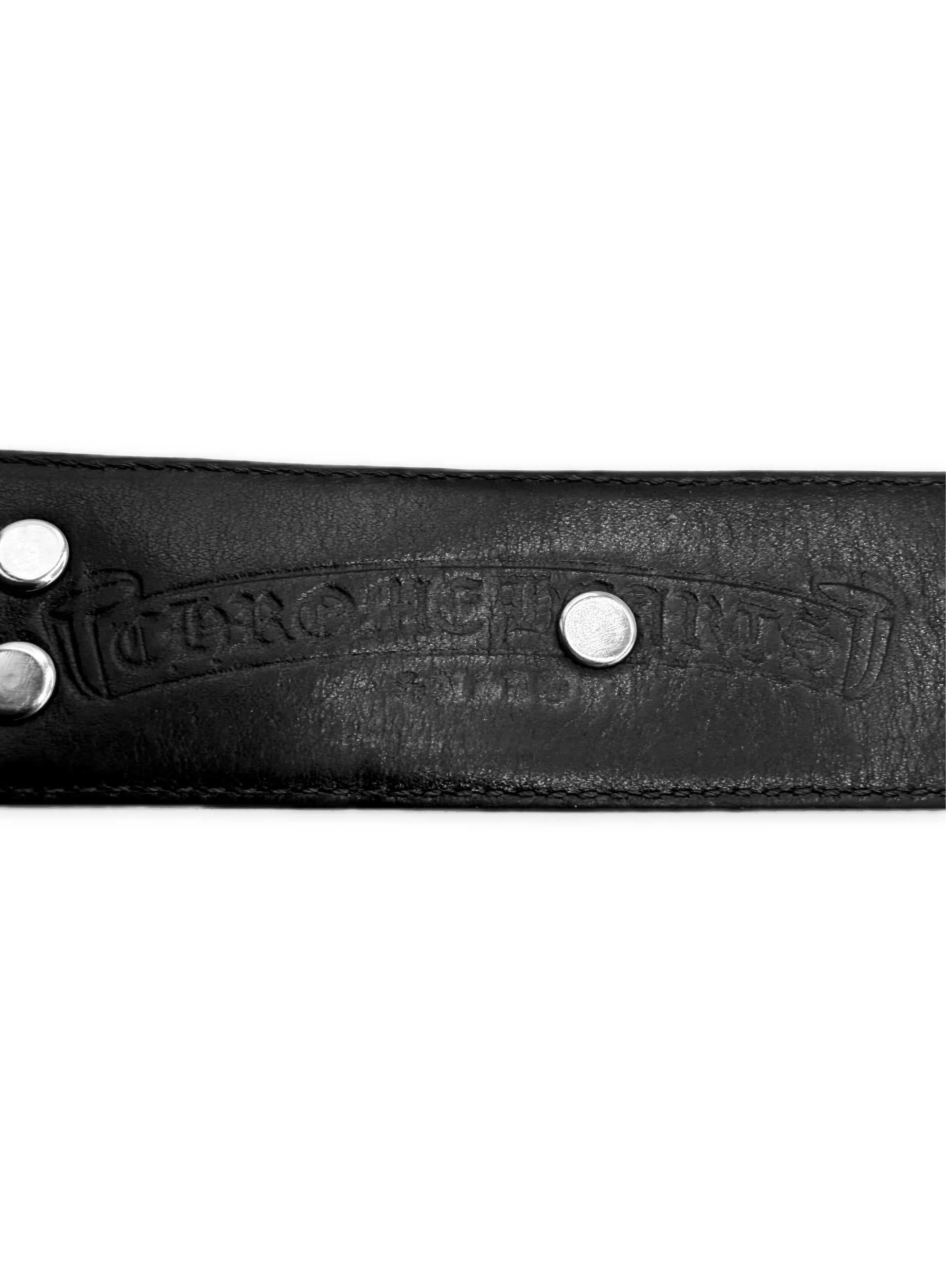 Chrome Hearts Fleur de Lis Star Pendant .925 Silver Leather Belt Strap