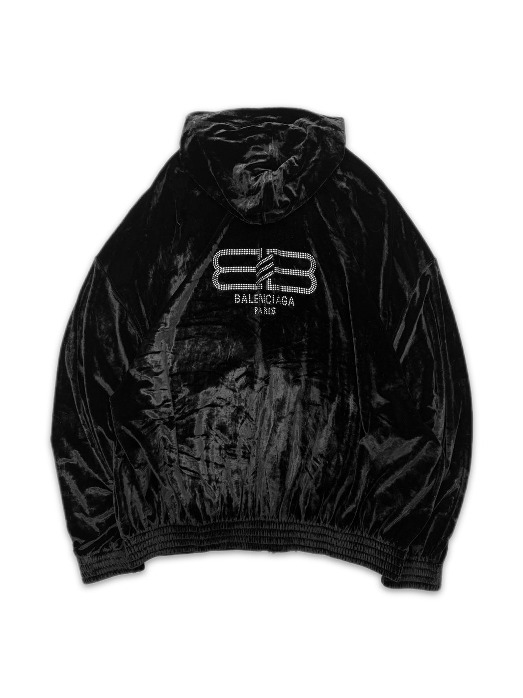 SS23 Balenciaga Mud Show Velvet Rhinestone Zip-up Hoodie