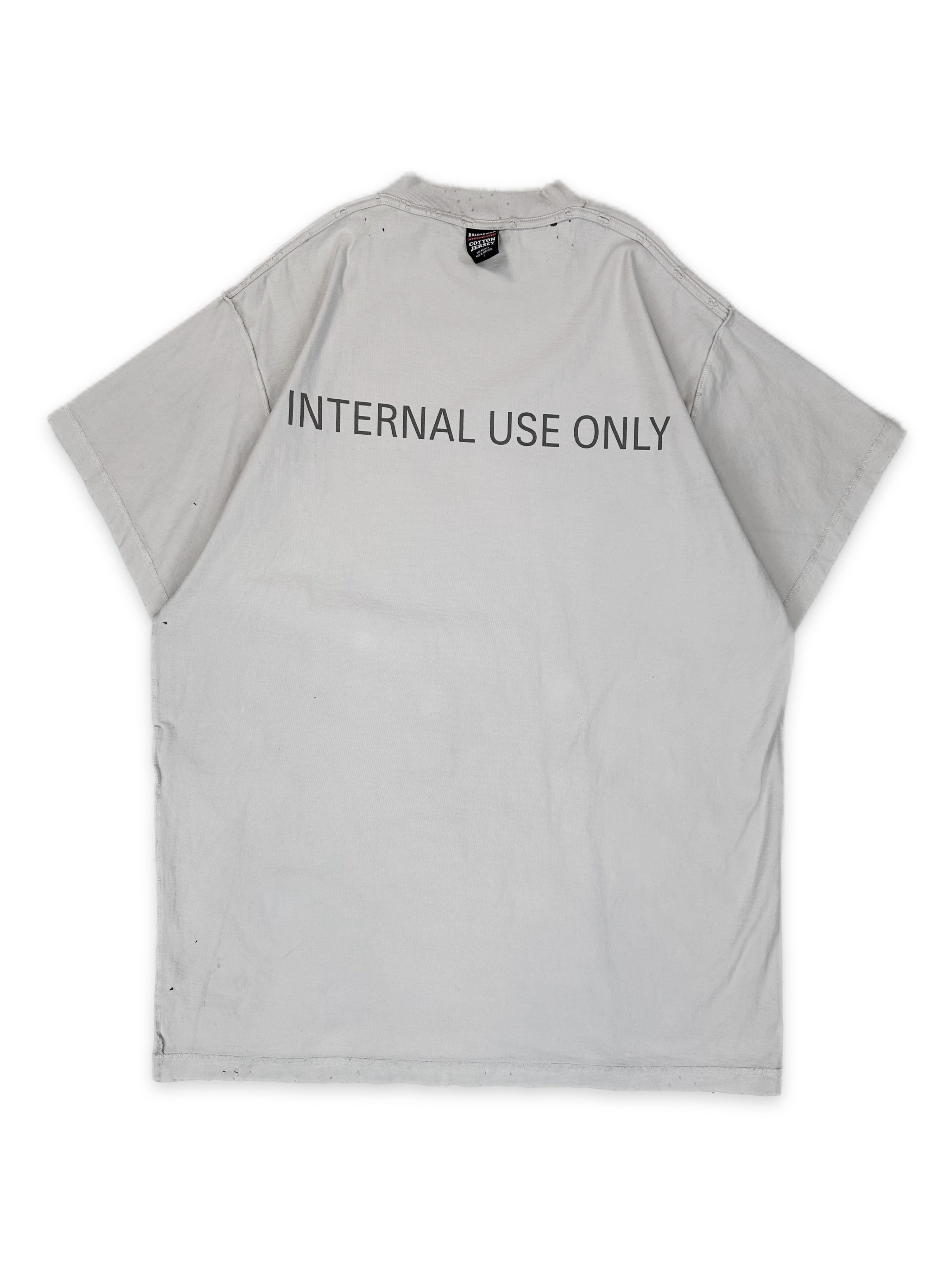AW24 Balenciaga ‘Internal Use Only’ Inside Out Slogan T-Shirt